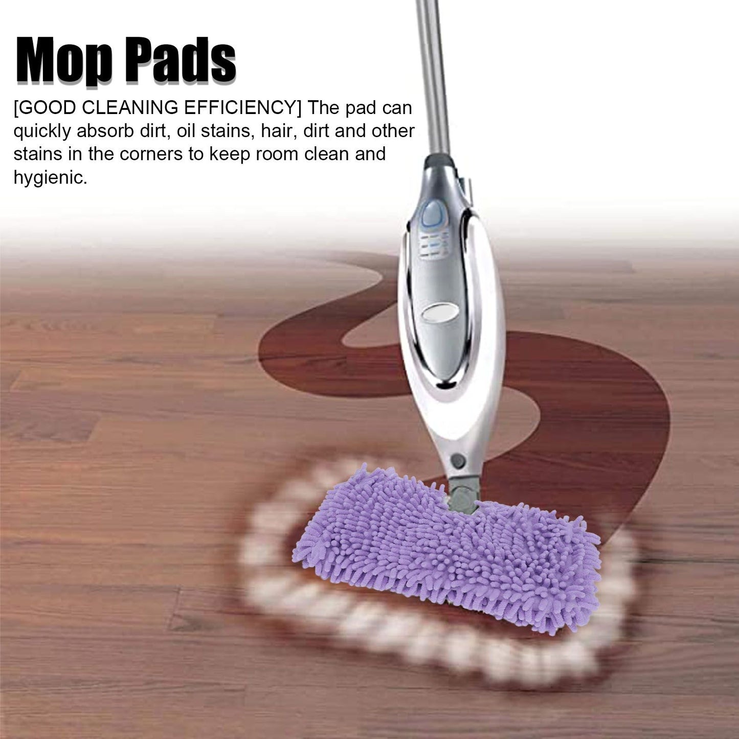 2PCS Mop Replacement Pads Soft Microfiber Mop Cloth Accessory Fit for Shark S3601 S3501 Purple V1294-YM0523-3113210254011