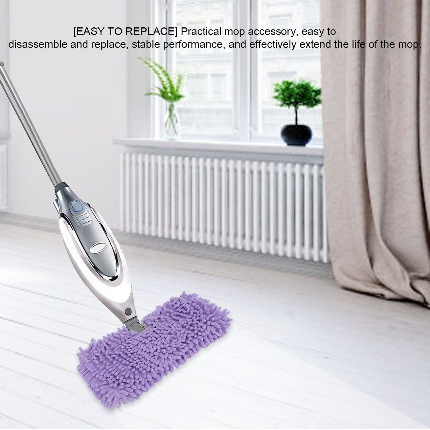 2PCS Mop Replacement Pads Soft Microfiber Mop Cloth Accessory Fit for Shark S3601 S3501 Purple V1294-YM0523-3113210254011