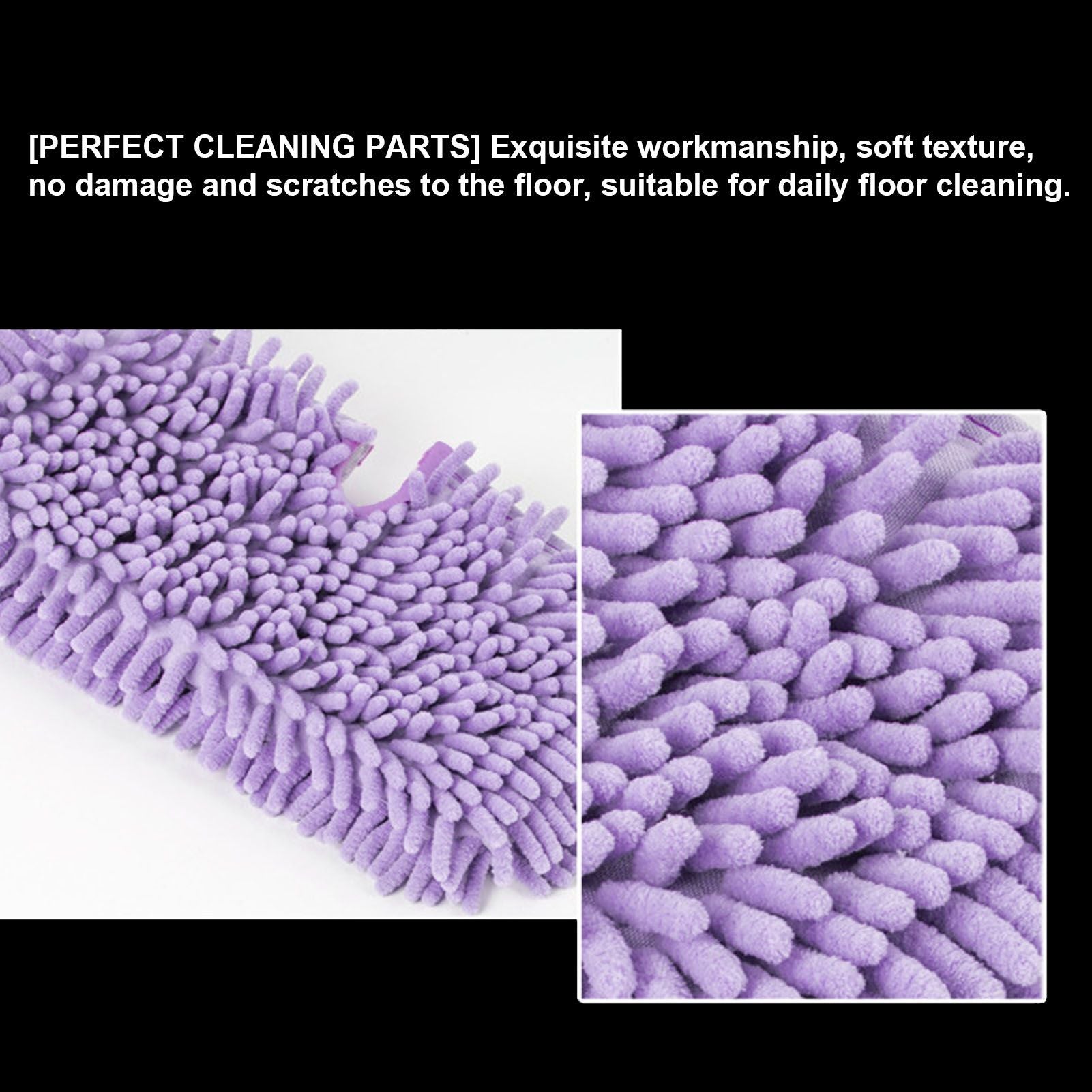 2PCS Mop Replacement Pads Soft Microfiber Mop Cloth Accessory Fit for Shark S3601 S3501 Purple V1294-YM0523-3113210254011