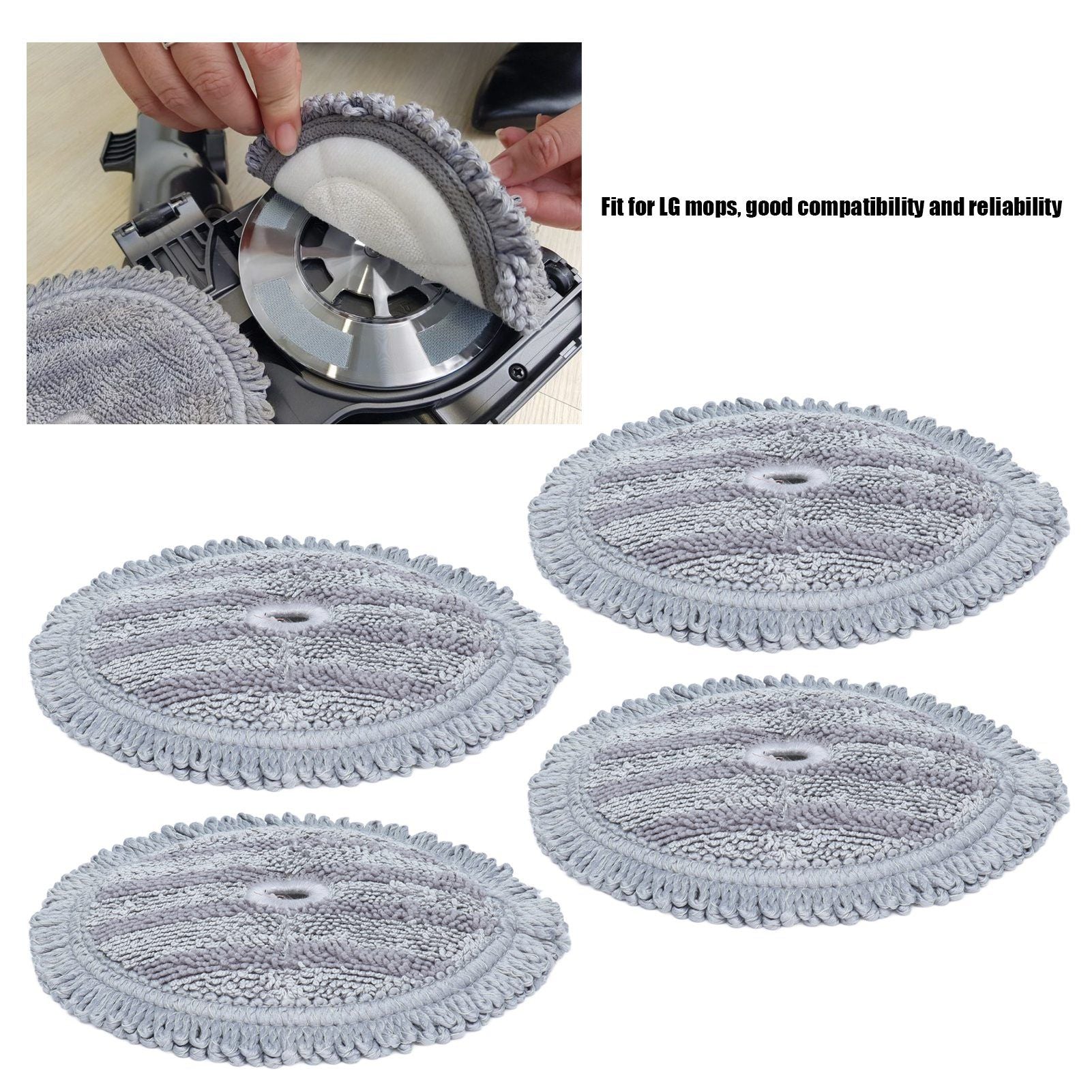 4PCS Fiber Mopping Pads High Strength Mop Cleaning Cloth Replacement Accessory Fit for LG Mops V1294-YM0523-3113210254511
