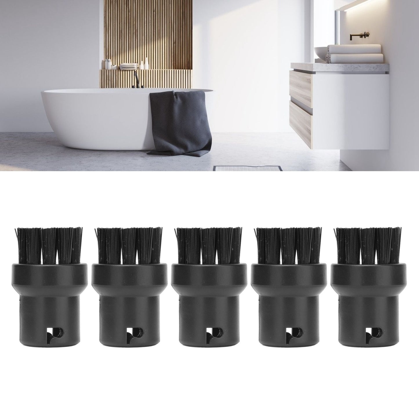5PCS Steam Engine Brush Black Steamer Cleaning Brush Replacement Brush for Karcher SC1 SC2 SC3 SC4 SC5 V1294-YM0523-3113210257211