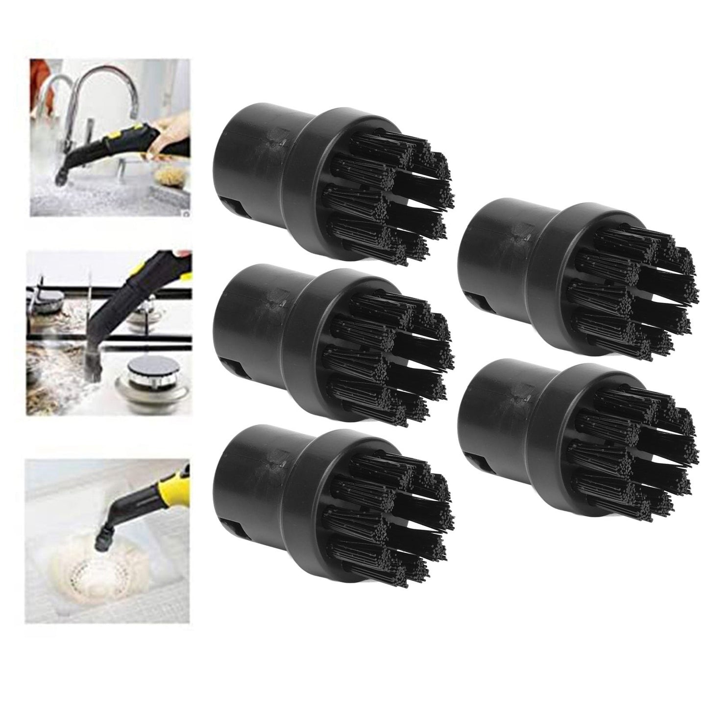 5PCS Steam Engine Brush Black Steamer Cleaning Brush Replacement Brush for Karcher SC1 SC2 SC3 SC4 SC5 V1294-YM0523-3113210257211