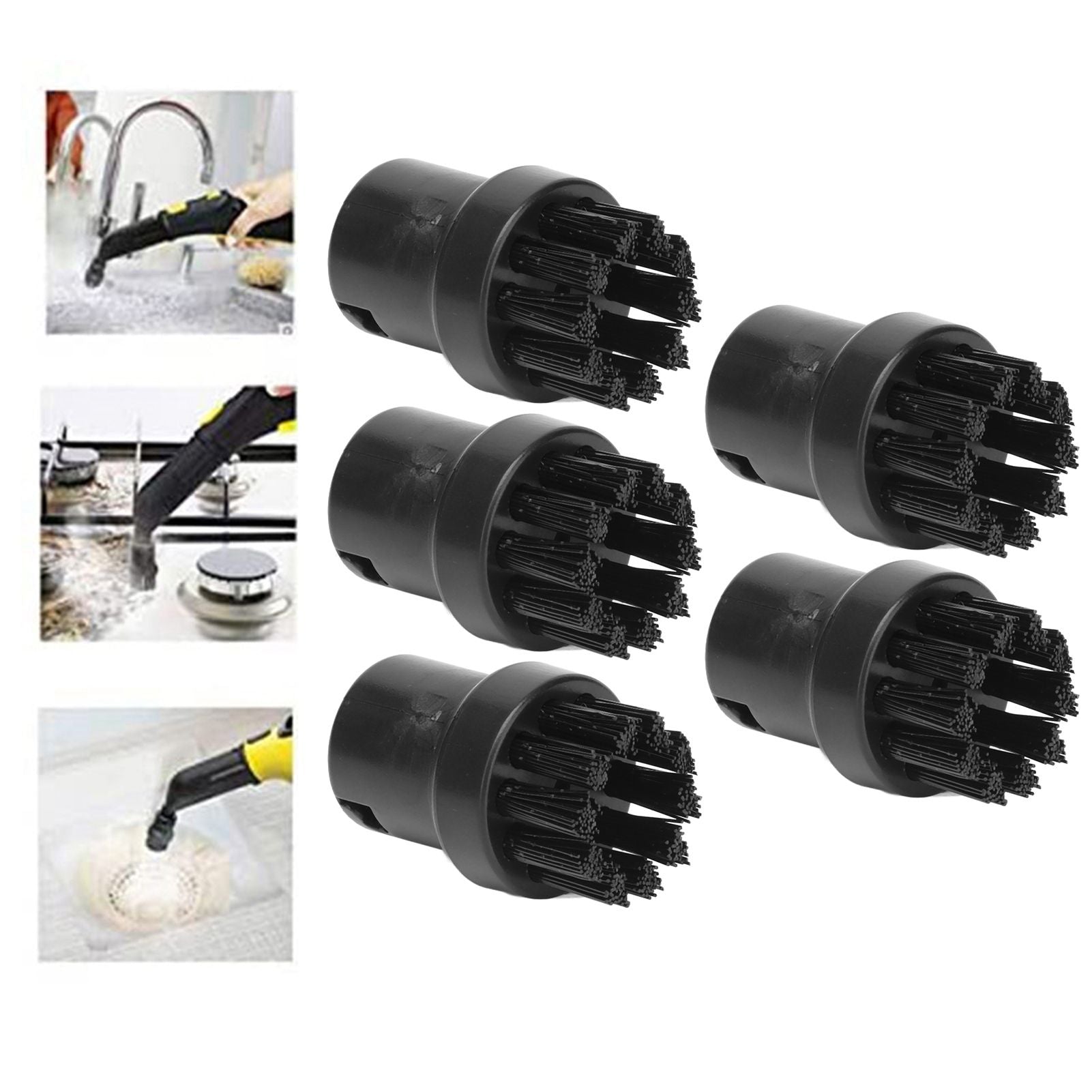 5PCS Steam Engine Brush Black Steamer Cleaning Brush Replacement Brush for Karcher SC1 SC2 SC3 SC4 SC5 V1294-YM0523-3113210257211