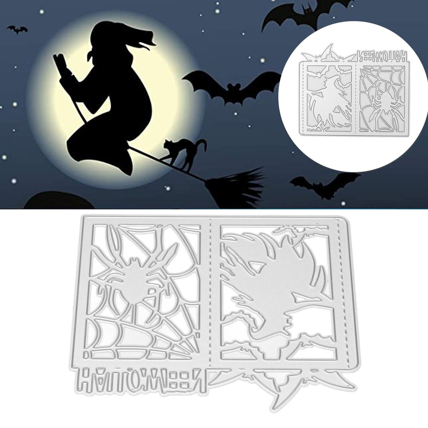 DIY Embossing Cutting Die Halloween Witch Lantern Pattern Cutting Mold for Scrapbook Paper Crafts Invitation V1294-YM0523-3113210258711