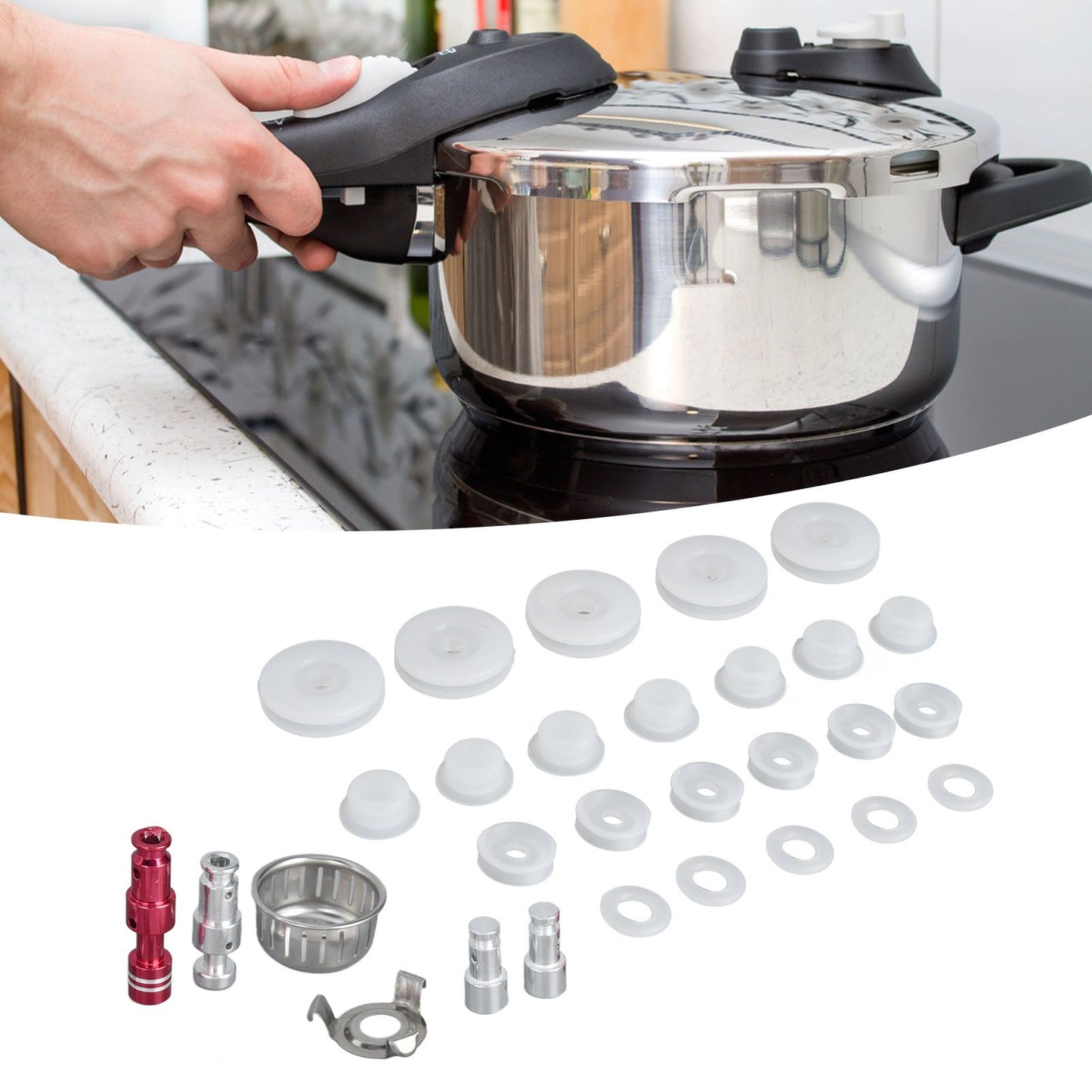 Electric Pressure Cooker Accessory Set Universal Float Valve Gasket Anti Blocking Bracket Replacement V1294-YM0523-3113210259611