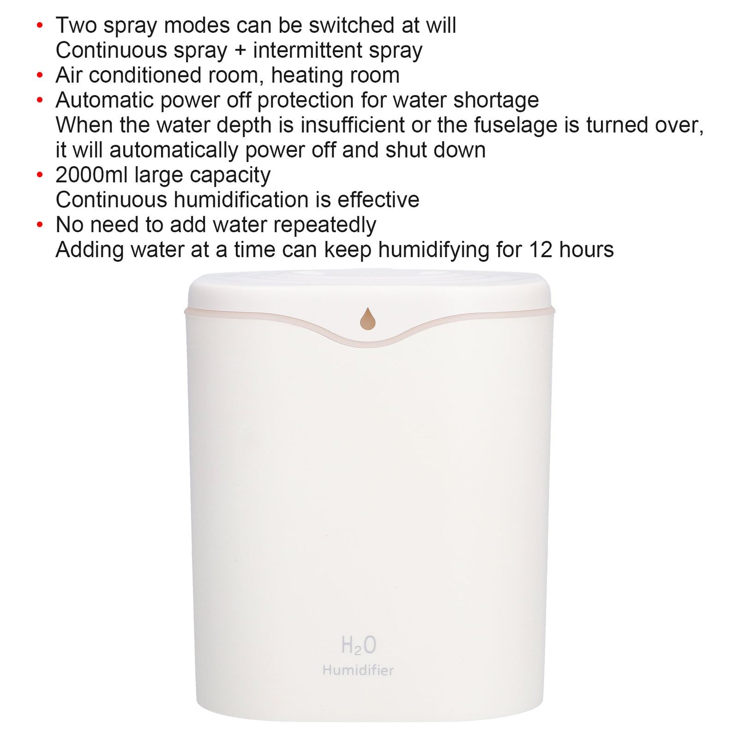 Double Spray Air Humidifier 2L Mini Silent Aroma Diffuser USB Powered for Home Bedroom Office White V1294-YM0523-3113210262111