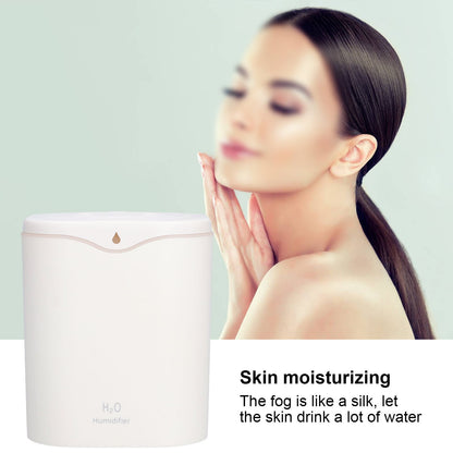 Double Spray Air Humidifier 2L Mini Silent Aroma Diffuser USB Powered for Home Bedroom Office White V1294-YM0523-3113210262111