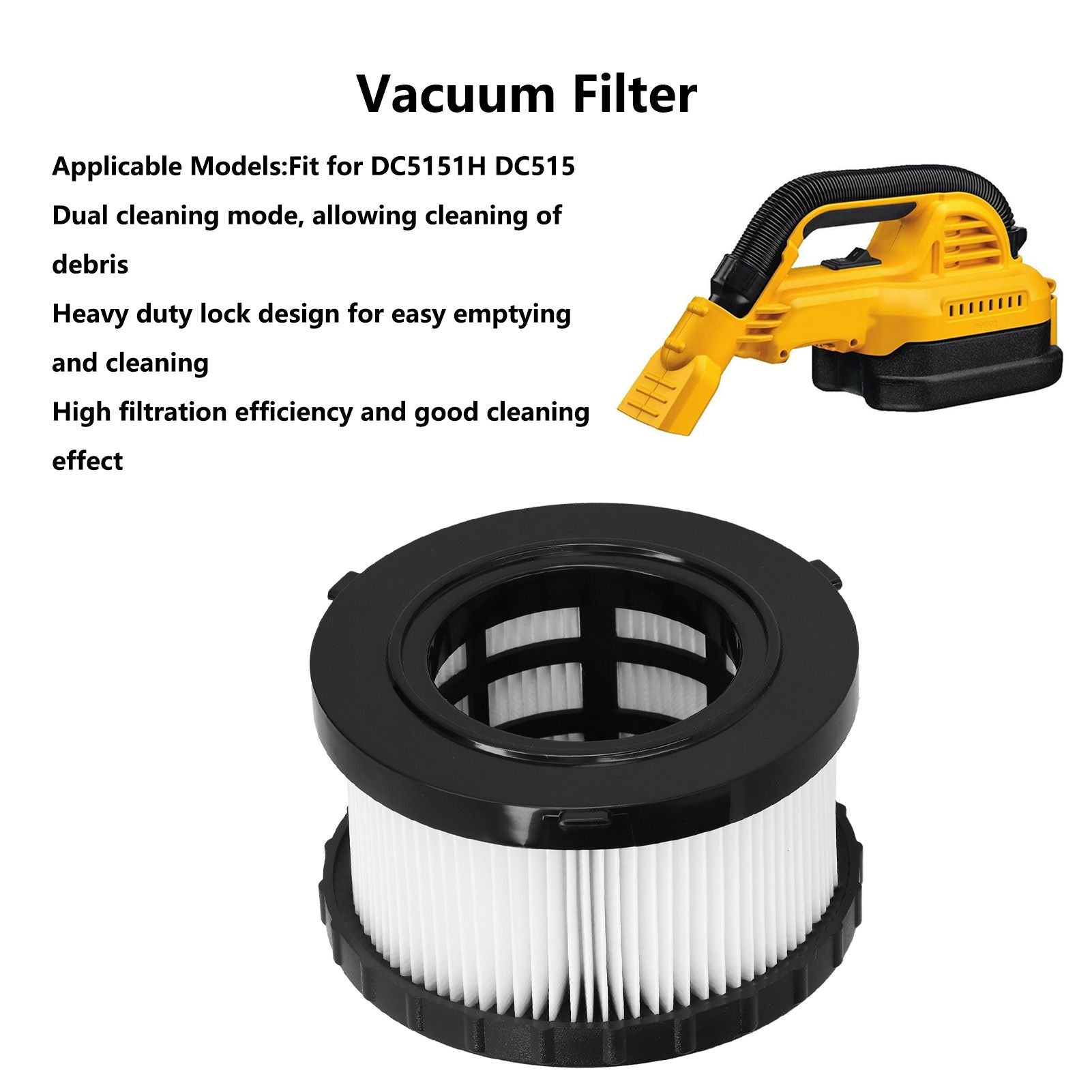 Air Filter Replacement High Efficiency Wet and Dry Vacuum Cleaner Accessory Fit for DC5151H DC515 V1294-YM0523-3113210263411