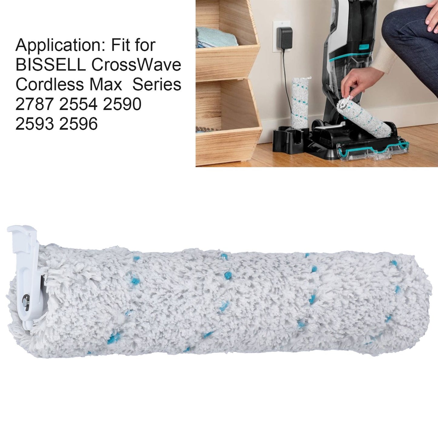 Multi Surfaces Brush Roller Replacement Fit for Bissell 2787 2554 CrossWave Cordless Max Vacuum Cleaner V1294-YM0523-3113210264111
