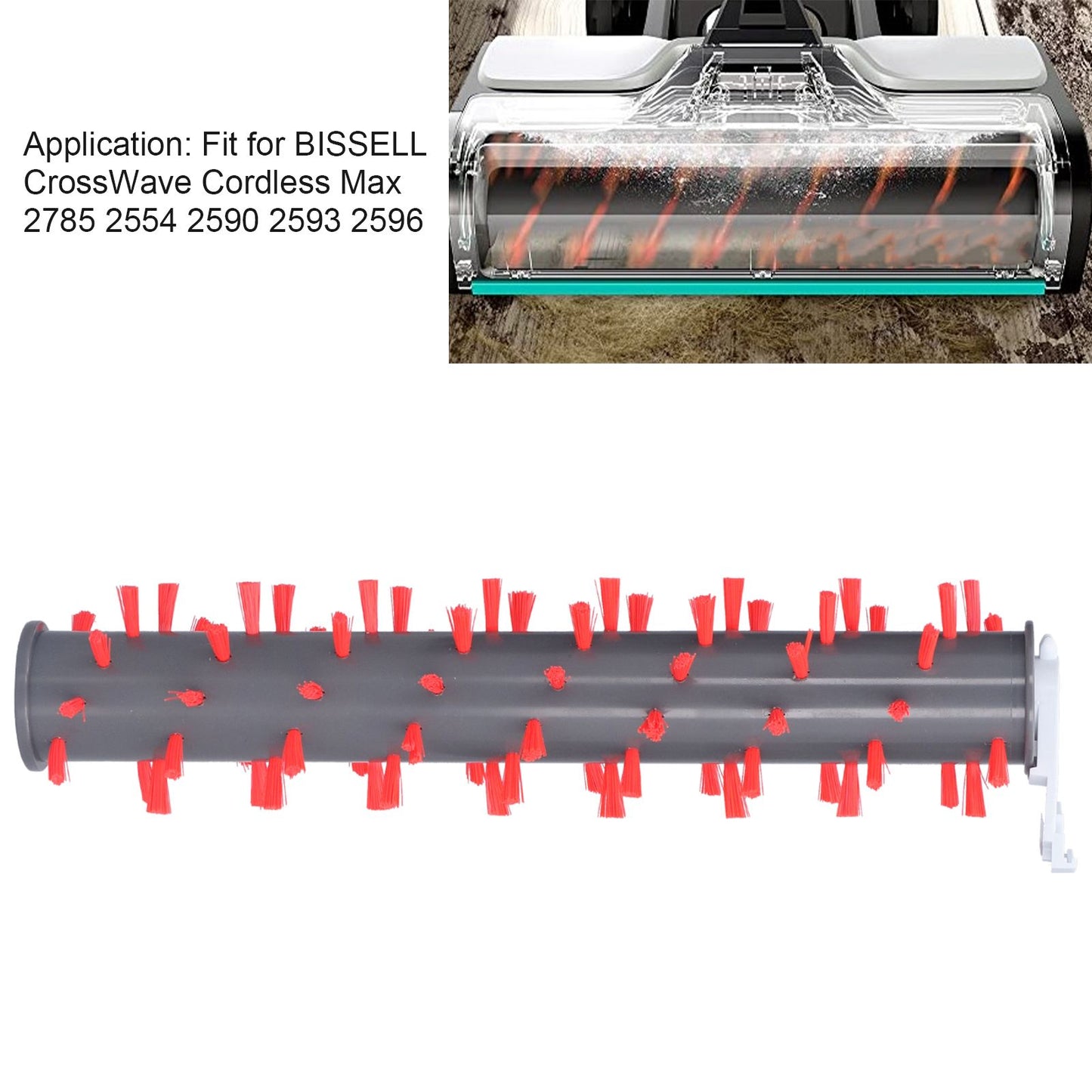 Carpet Brush Roller Replacement Fit for BISSELL CrossWave Cordless Max 2785 2554 2590 2593 2596 V1294-YM0523-3113210264411