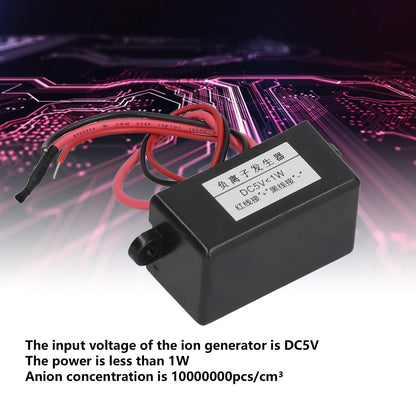 Negative Ion Generator Mini Air Purifier Black Ionizer Generator Module for Water Dispenser DC5V V1294-YM0523-3113210266911
