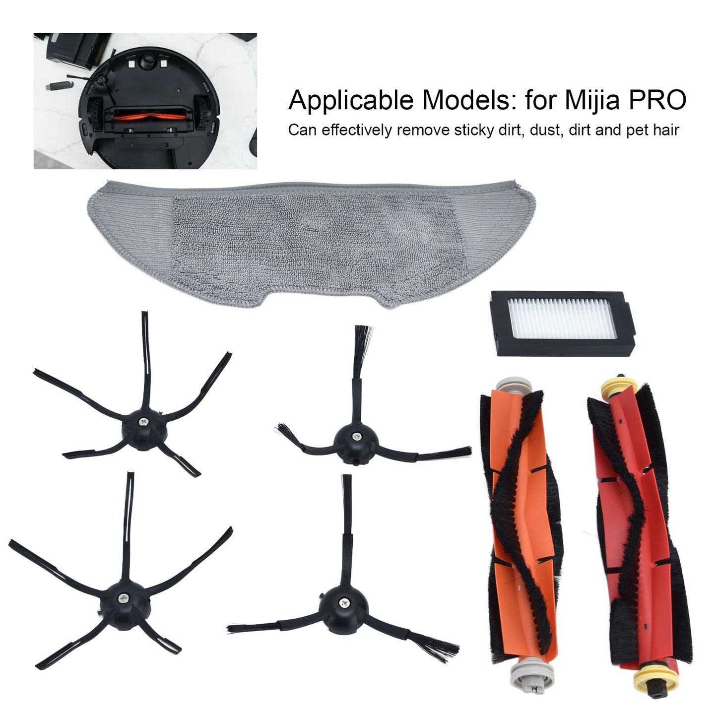 Sweeper Accessories Kit Easy Install Robotic Vacuum Cleaner Replacement Part for Mijia PRO Sweeper V1294-YM0523-3113210267411