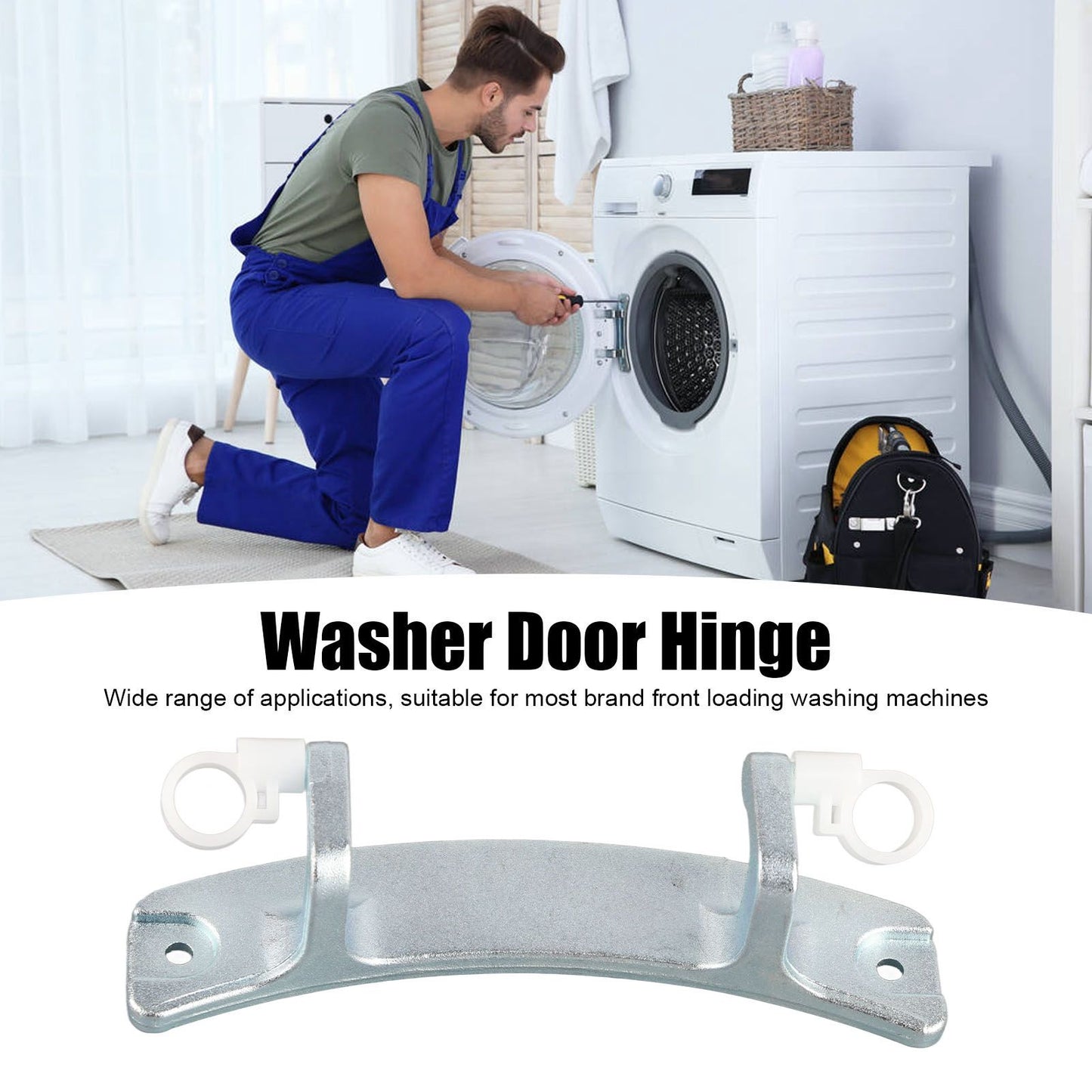 Washing Machine Door Hinge Aluminum Alloy Washer Door Hinge Replacement Part for Universal Front Loading V1294-YM0523-3113210268011