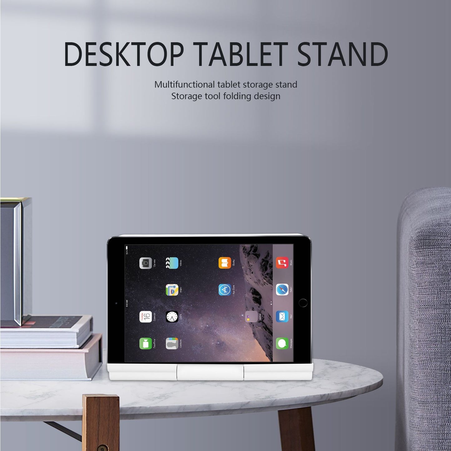 Tablet Stand Portable Multi Angle Adjustable Desktop Tablet Holder for IOS for Huawei TabletWhite V1294-YM0523-3113210276211