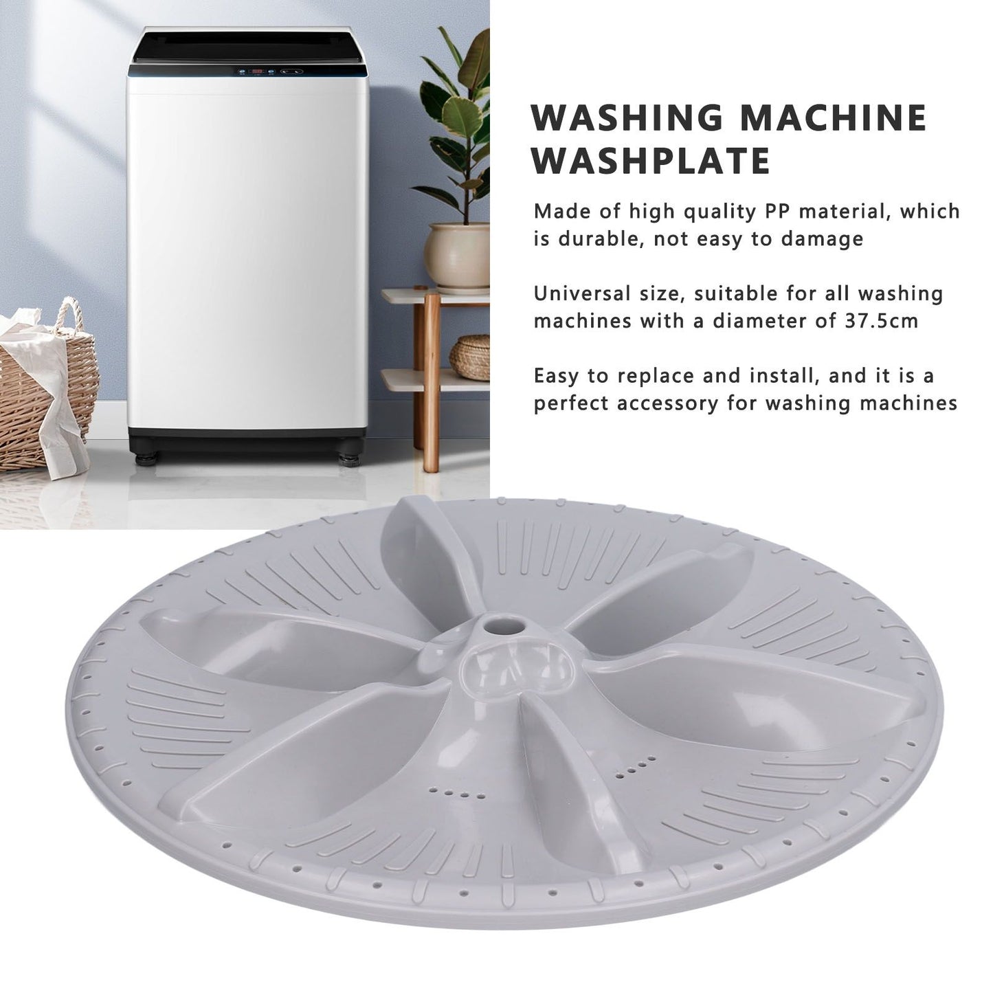 37.5cm Automatic Washer Washplate Universal Washing Machine Washplate Impeller Plate for Home V1294-YM0523-3113210277211