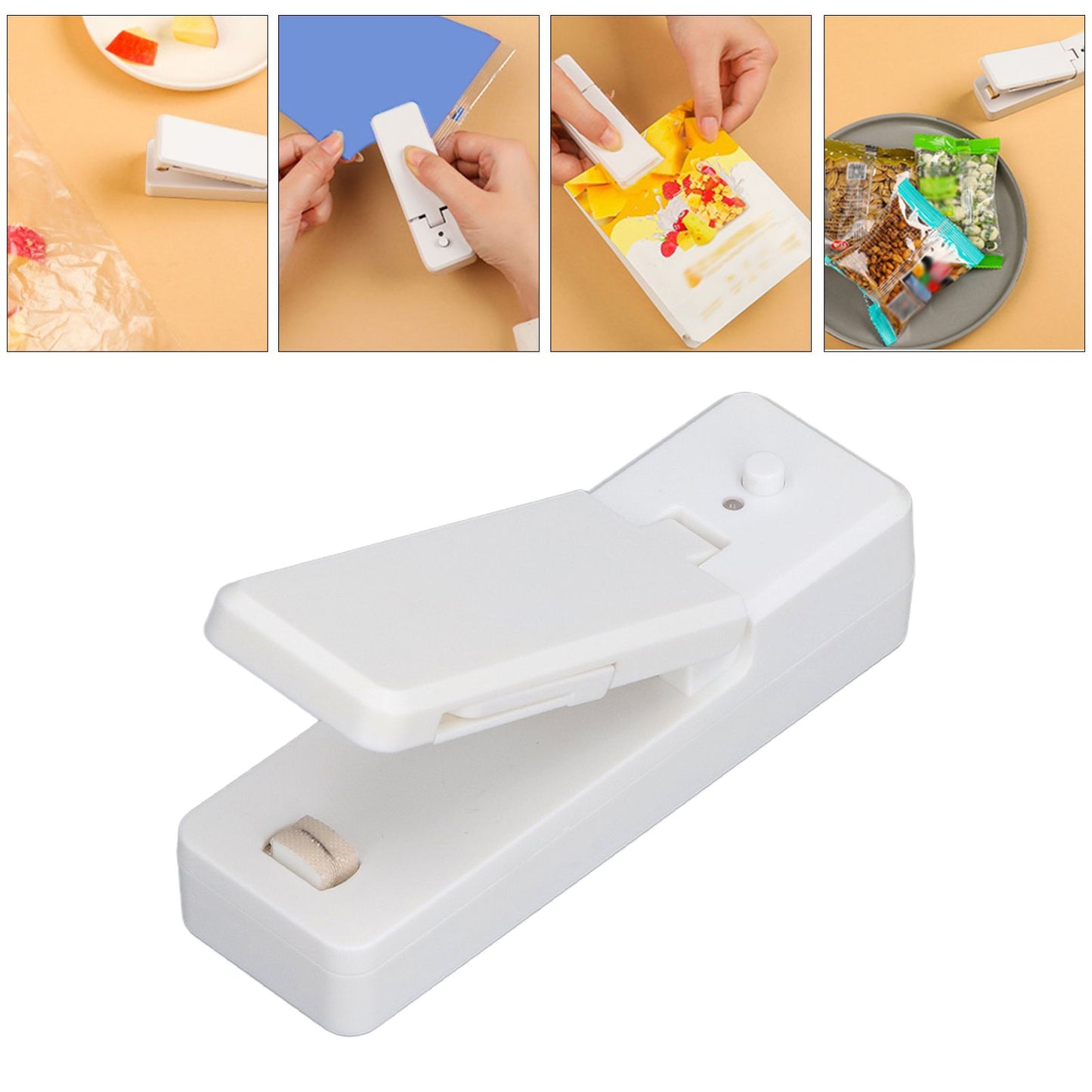 Portable Mini Bag Sealer with Magnet USB Charging Plastic Bag Sealing Machine for Home Kitchen UseWhite V1294-YM0523-3113210278911