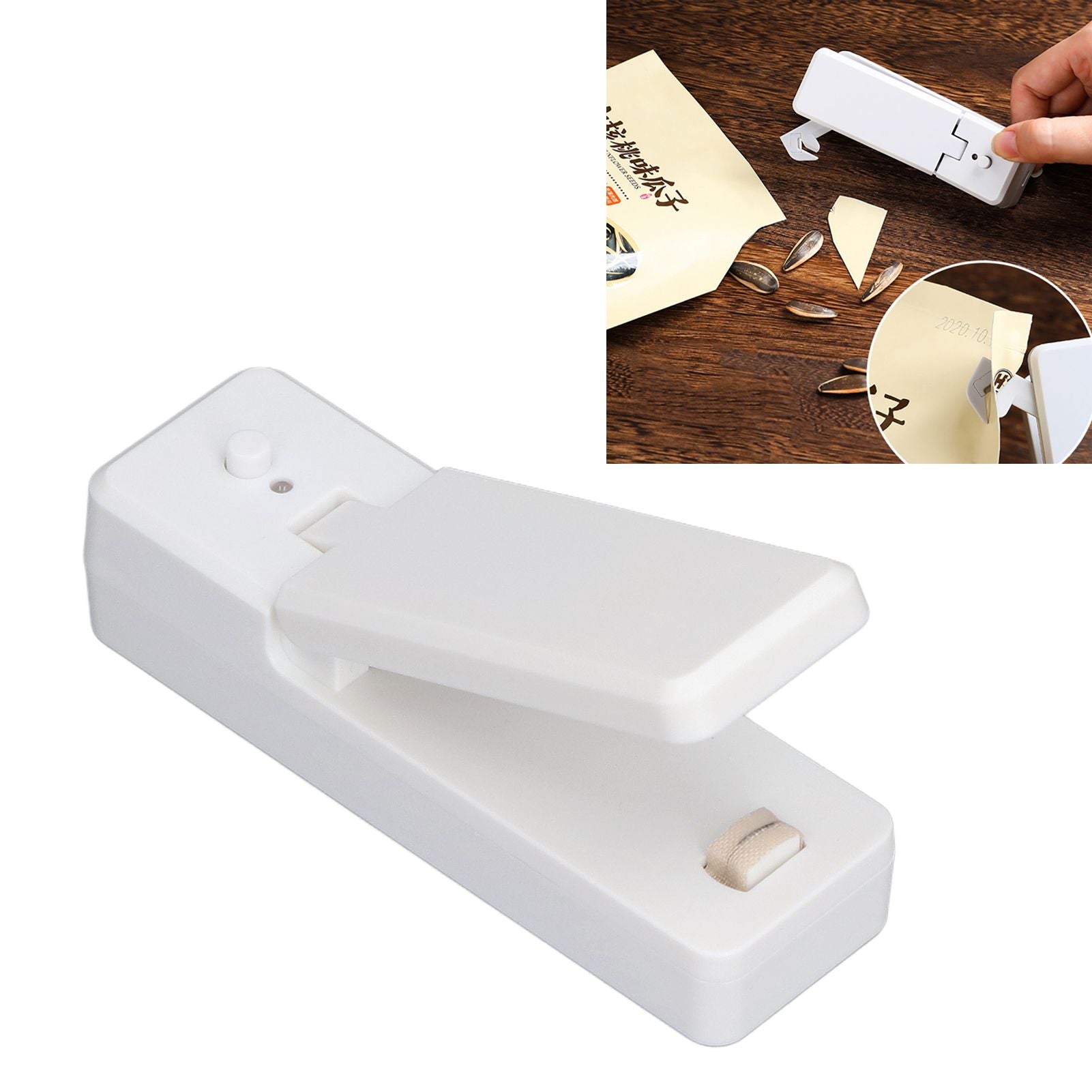 Portable Mini Bag Sealer with Magnet USB Charging Plastic Bag Sealing Machine for Home Kitchen UseWhite V1294-YM0523-3113210278911