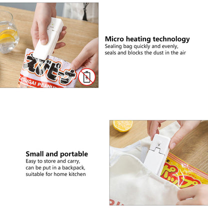 Portable Mini Bag Sealer with Magnet USB Charging Plastic Bag Sealing Machine for Home Kitchen UseWhite V1294-YM0523-3113210278911