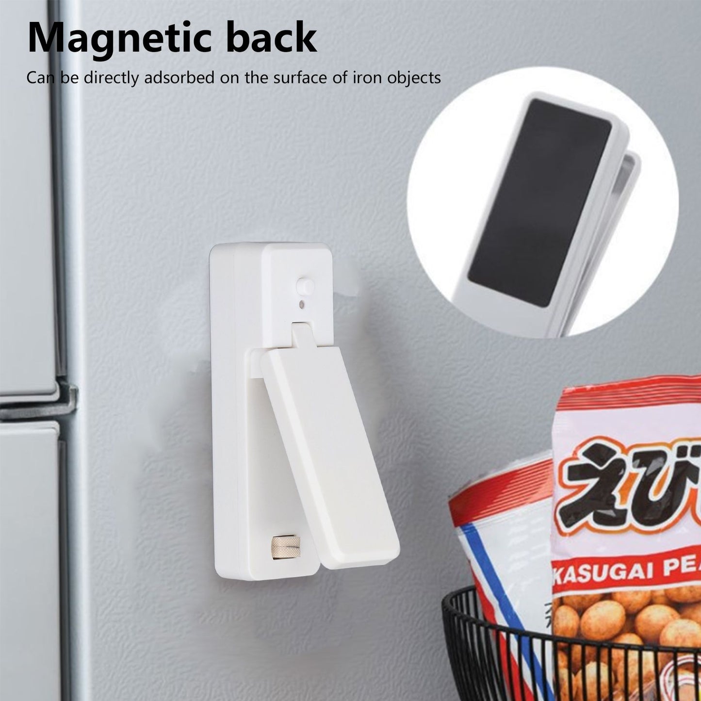 Portable Mini Bag Sealer with Magnet USB Charging Plastic Bag Sealing Machine for Home Kitchen UseWhite V1294-YM0523-3113210278911
