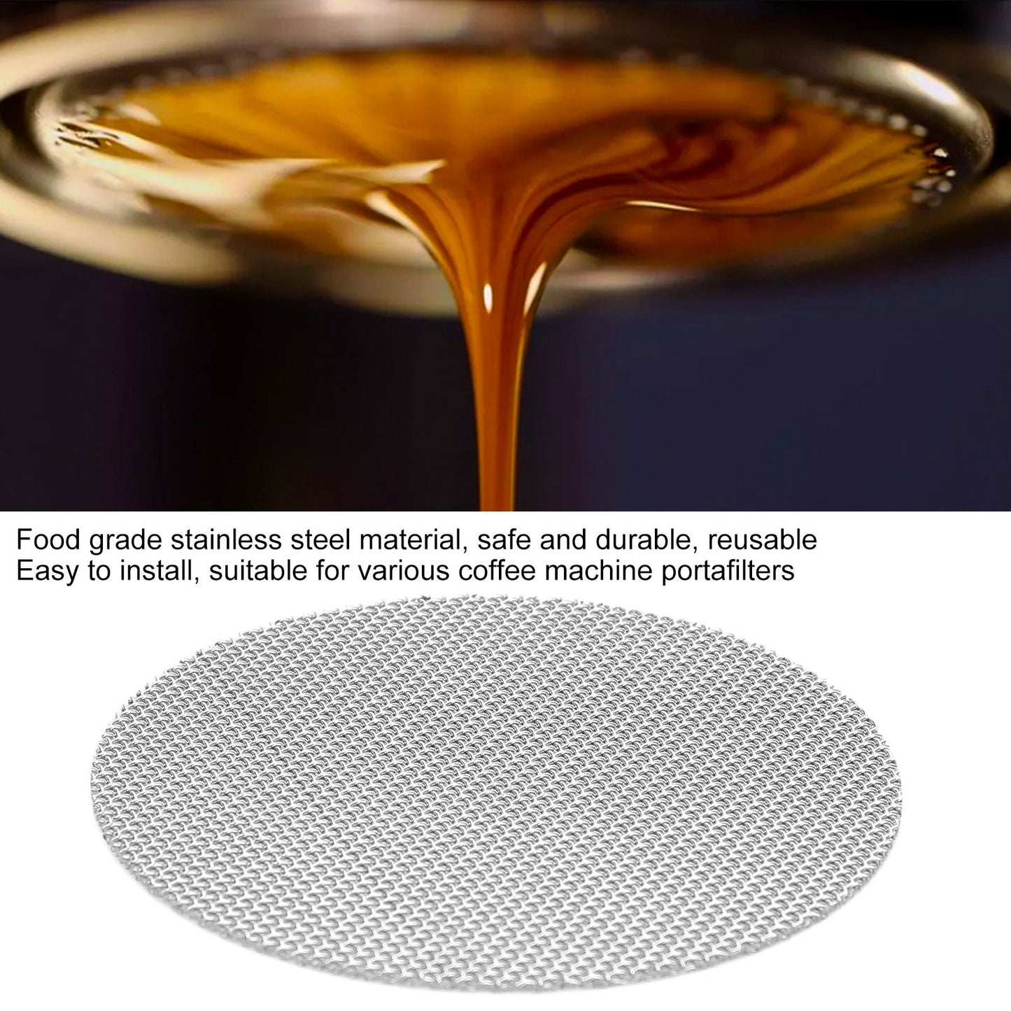 Coffee Puck Screen 316 Stainless Steel Portafilter Filter Screen Accessory 50um Filter Fineness51mm / 2.0in V1294-YM0523-3113210281111