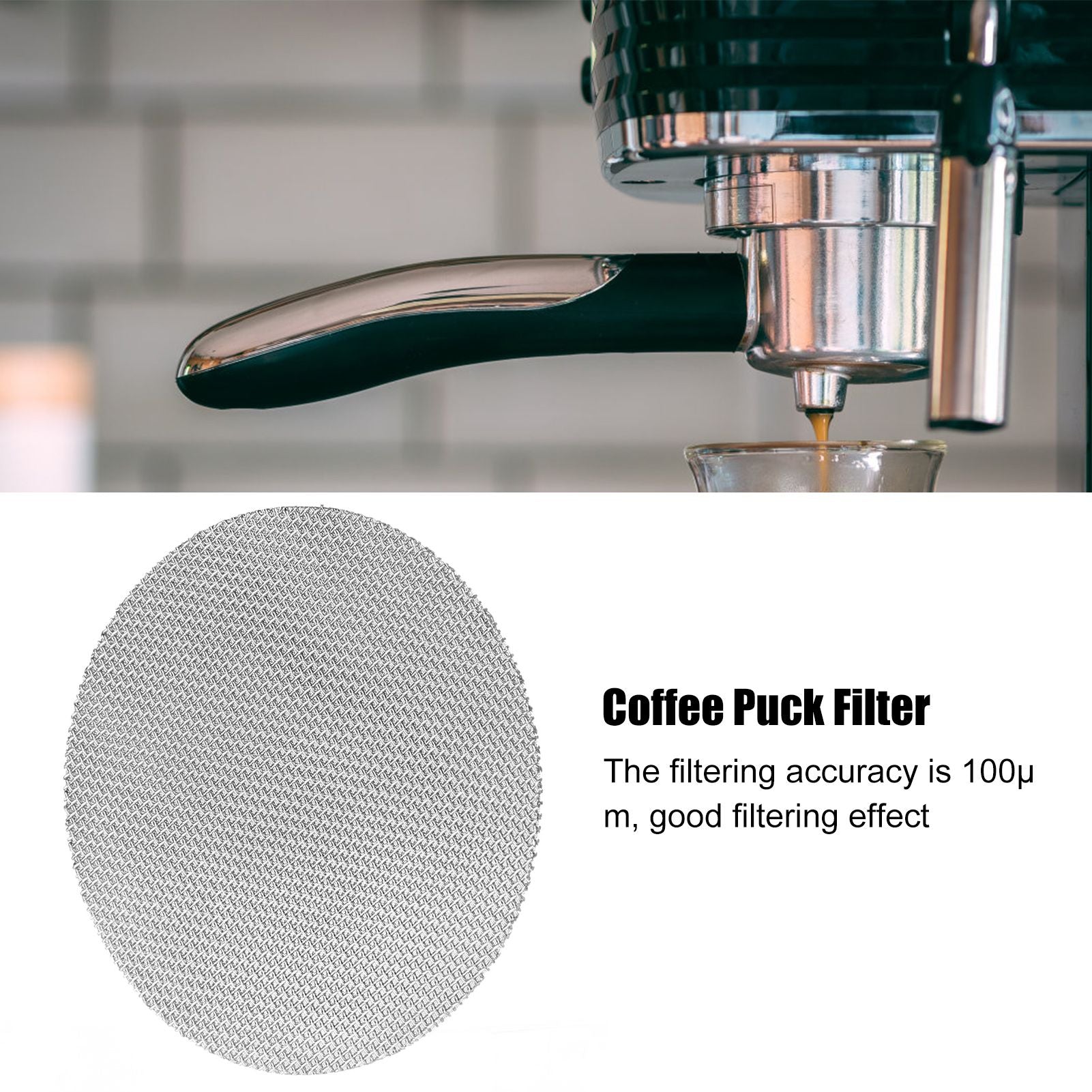 Coffee Portafilter Puck Screen Reusable 100um Filter Fineness Backwash Filter Screen Accessory58.5mm / 2.3in V1294-YM0523-3113210281213