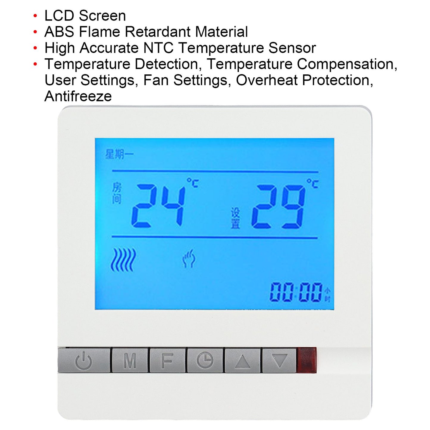 Thermostat LCD Screen High Accurate Temperature Sensor Overheat Protection Temperature Controller V1294-YM0523-3113210284911