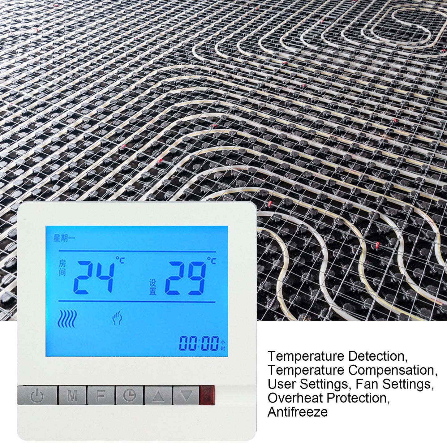 Thermostat LCD Screen High Accurate Temperature Sensor Overheat Protection Temperature Controller V1294-YM0523-3113210284911