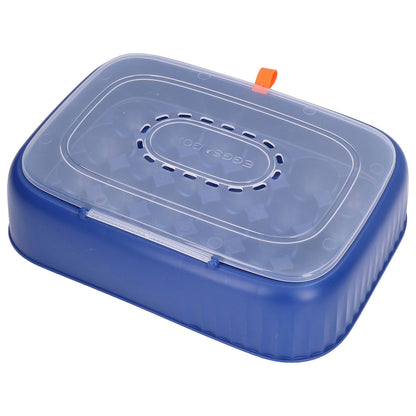 24 Eggs Containers ABS Egg Tray Storage Box Refrigerator Organizer Bins with Breathable VentsDark Blue V1294-YM0523-3113210304213