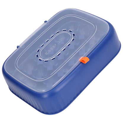 24 Eggs Containers ABS Egg Tray Storage Box Refrigerator Organizer Bins with Breathable VentsDark Blue V1294-YM0523-3113210304213
