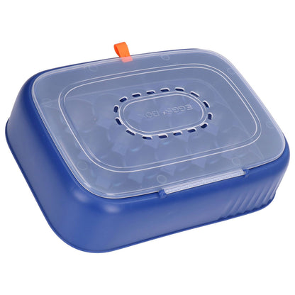 24 Eggs Containers ABS Egg Tray Storage Box Refrigerator Organizer Bins with Breathable VentsDark Blue V1294-YM0523-3113210304213