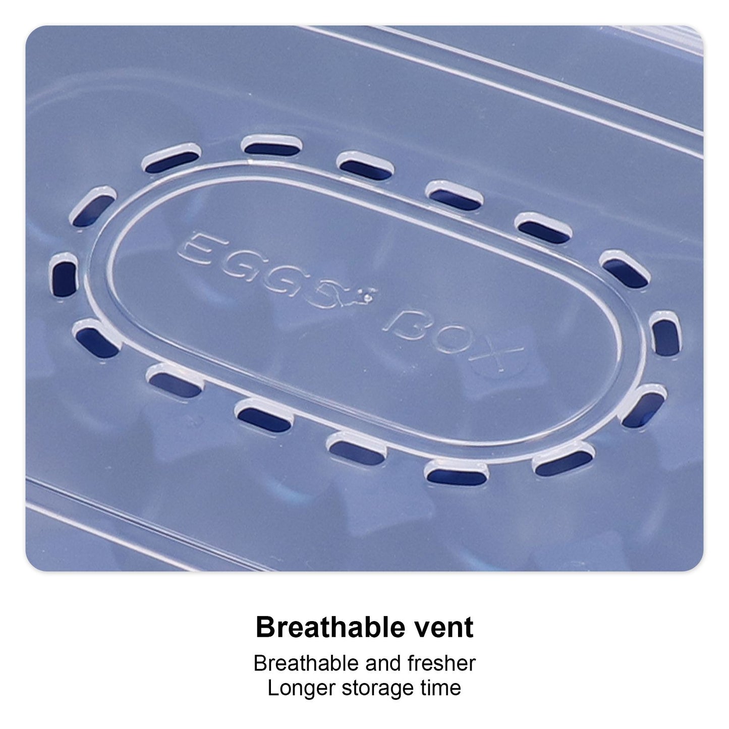 24 Eggs Containers ABS Egg Tray Storage Box Refrigerator Organizer Bins with Breathable VentsDark Blue V1294-YM0523-3113210304213