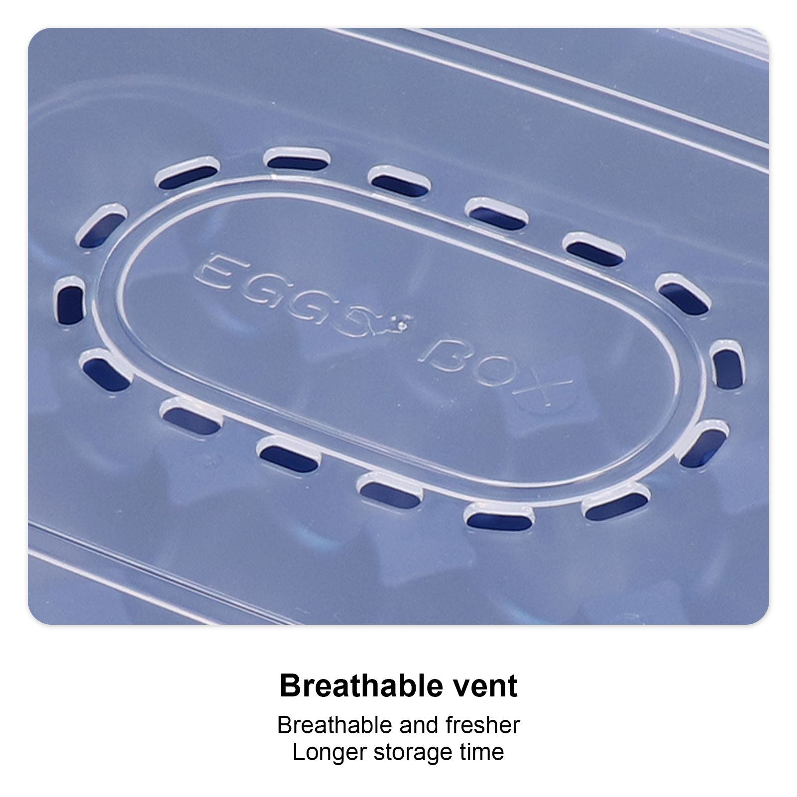 24 Eggs Containers ABS Egg Tray Storage Box Refrigerator Organizer Bins with Breathable VentsDark Blue V1294-YM0523-3113210304213