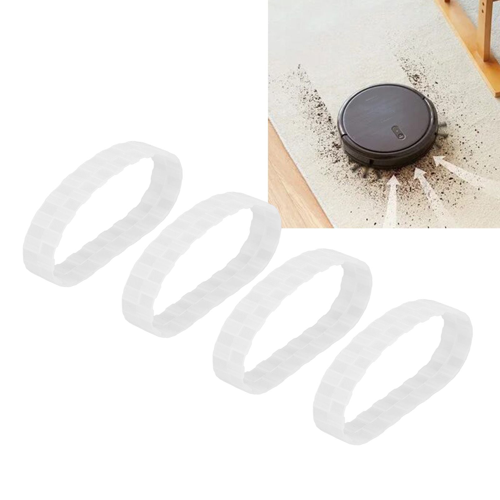 4Pcs Sweeping Robot Replacement Wheel Tire Rings Anti Wear Part for Xiaomi Sweeper V1294-YM0523-3113210321111