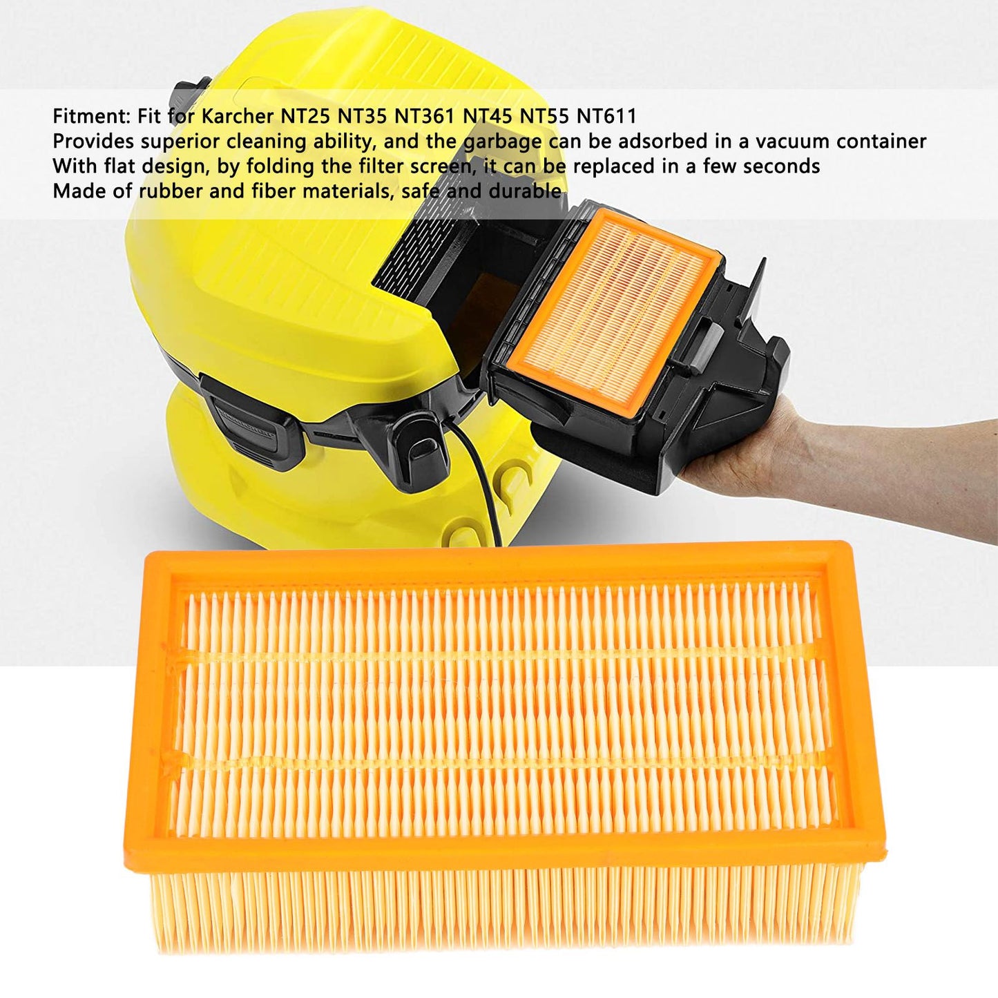 Vacuum Cleaner Filter Replacement Vacuum Cleaner Filter Screen for Karcher NT25 NT35 NT361 NT45 NT55 NT611 V1294-YM0523-3113210321411