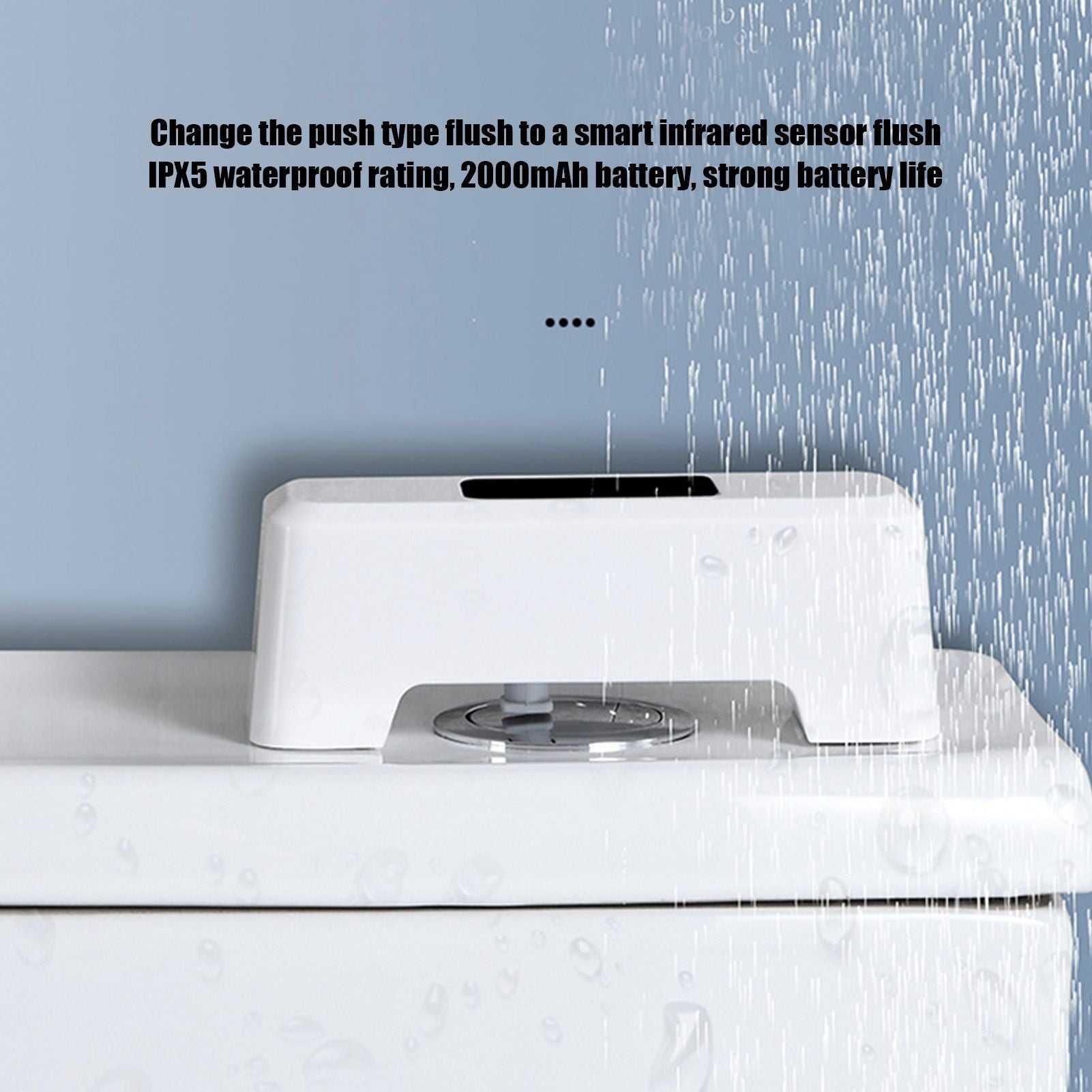 Automatic Touchless Toilet Flusher External Infrared 0.25S Induction Smart Toilet Flushing SensorWhite V1294-YM0523-3113210322411