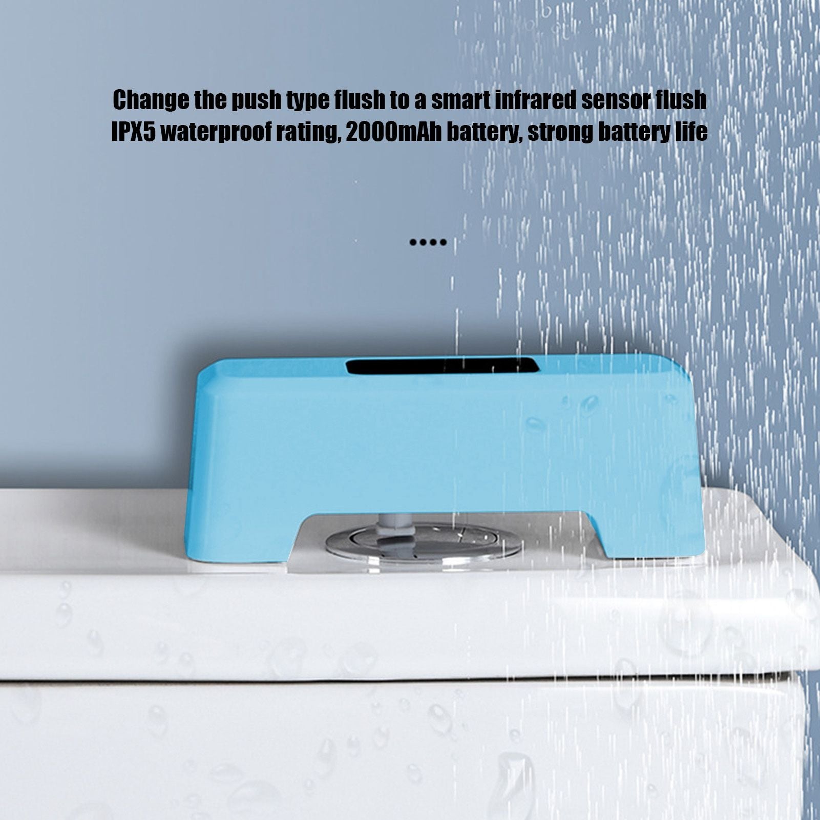 Automatic Touchless Toilet Flusher External Infrared 0.25S Induction Smart Toilet Flushing SensorBlue V1294-YM0523-3113210322412