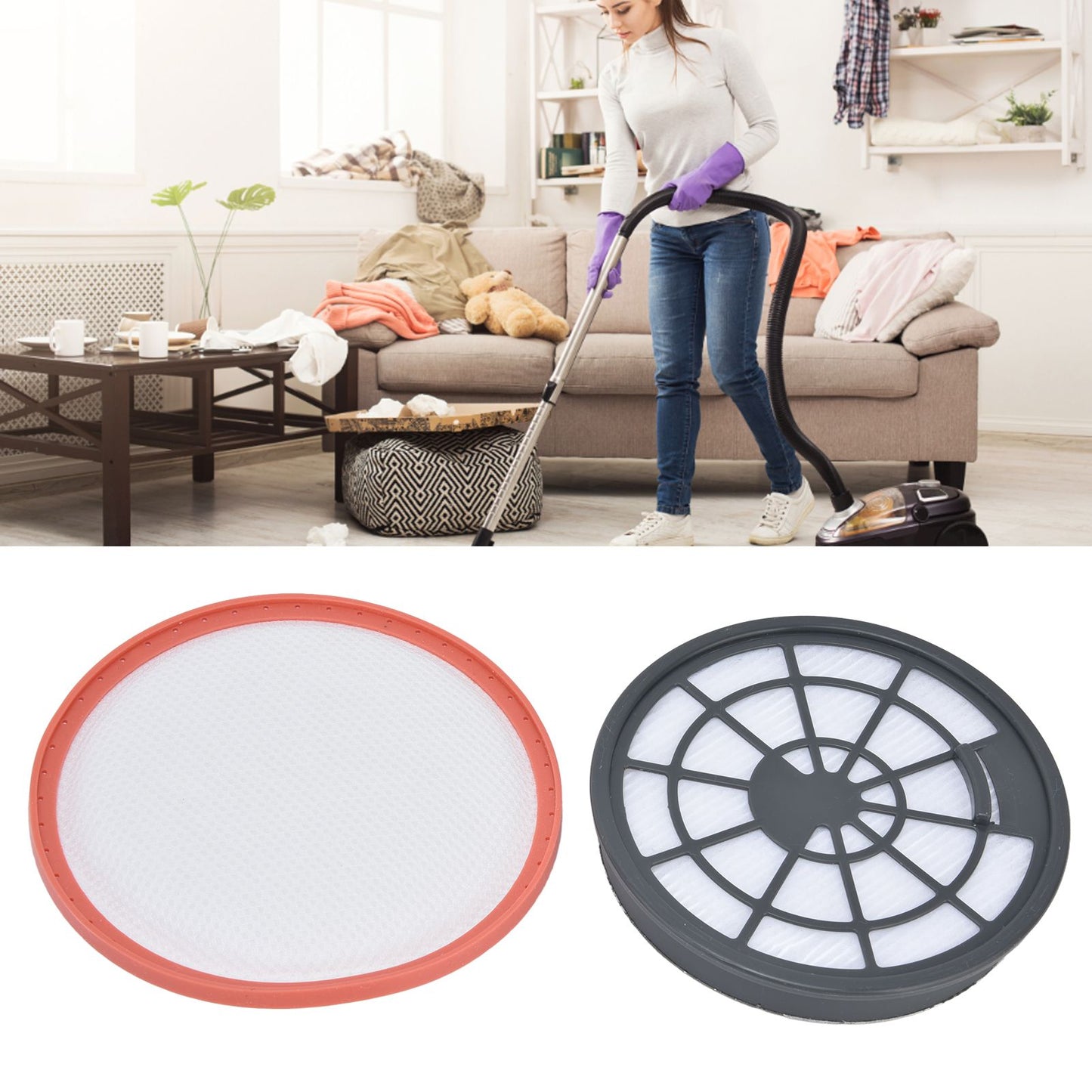 2PCS Pre Post Motor Dust Filter Kit Vacuum Cleaner Dust Filter for VAX 95 Vacuum Cleaner V1294-YM0523-3113210322711