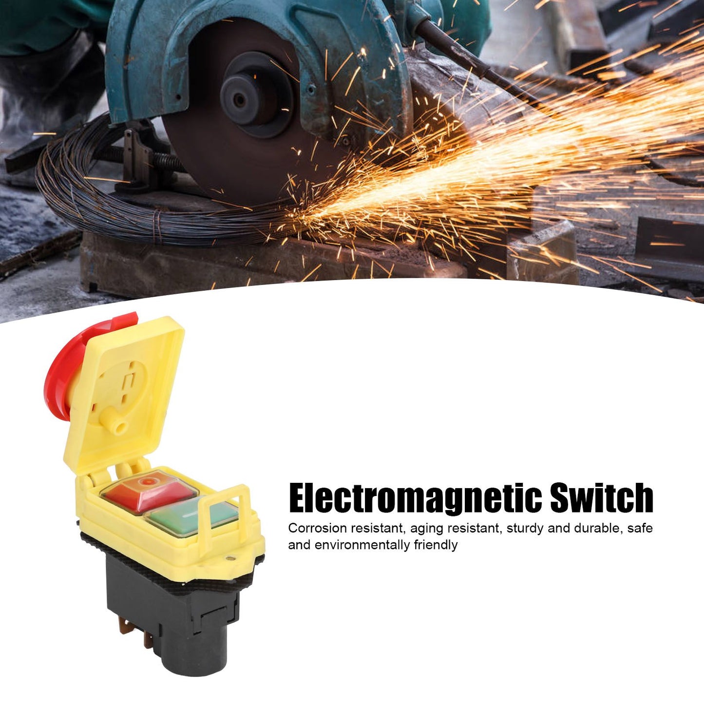 250V Industrial Electromagnetic Switch Waterproof ON Off Push Button Switches for Cutting Machine V1294-YM0523-3113210324011