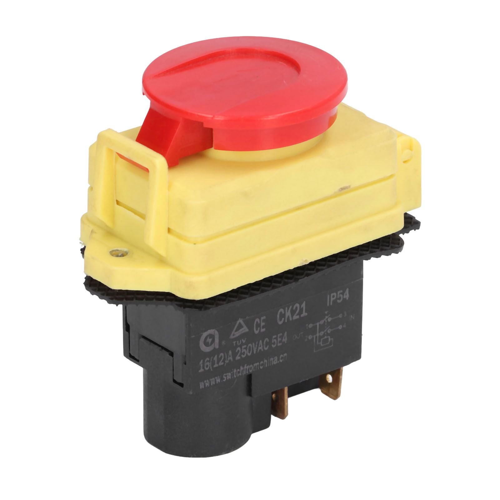 250V Industrial Electromagnetic Switch Waterproof ON Off Push Button Switches for Cutting Machine V1294-YM0523-3113210324011