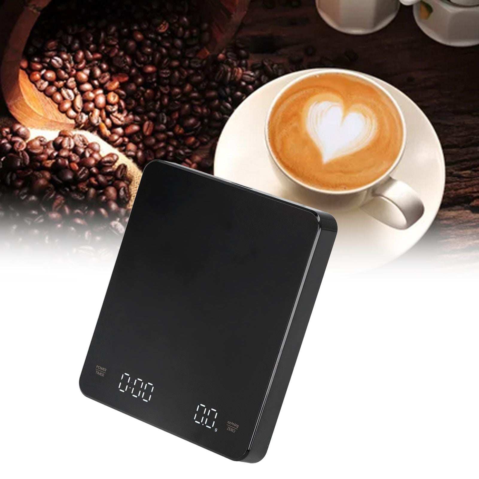 Electronic Coffee Scale LCD Display Switchable G OZ Ml 3kg USB Charging Multifunction High Accuracy V1294-YM0523-3113210324811
