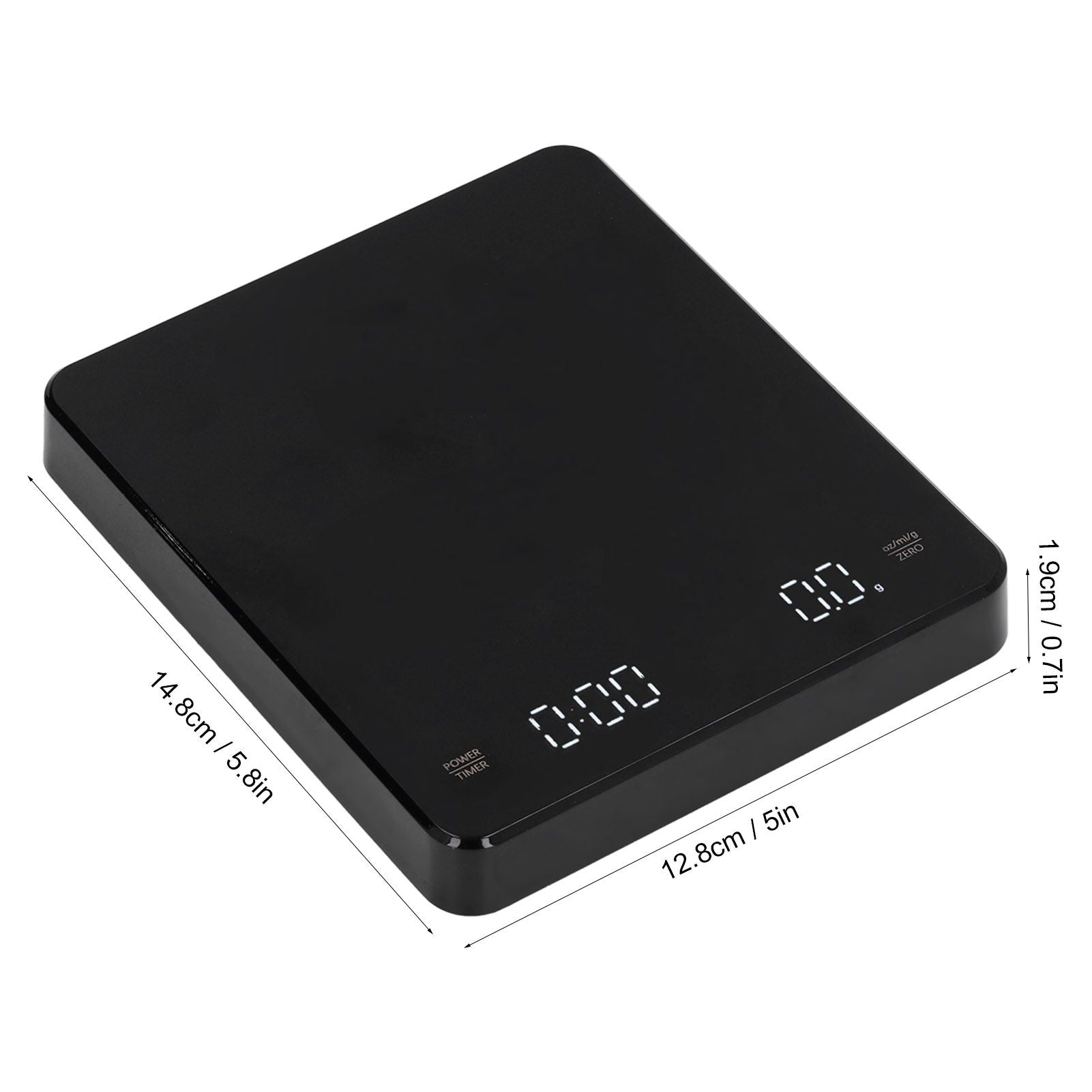 Electronic Coffee Scale LCD Display Switchable G OZ Ml 3kg USB Charging Multifunction High Accuracy V1294-YM0523-3113210324811