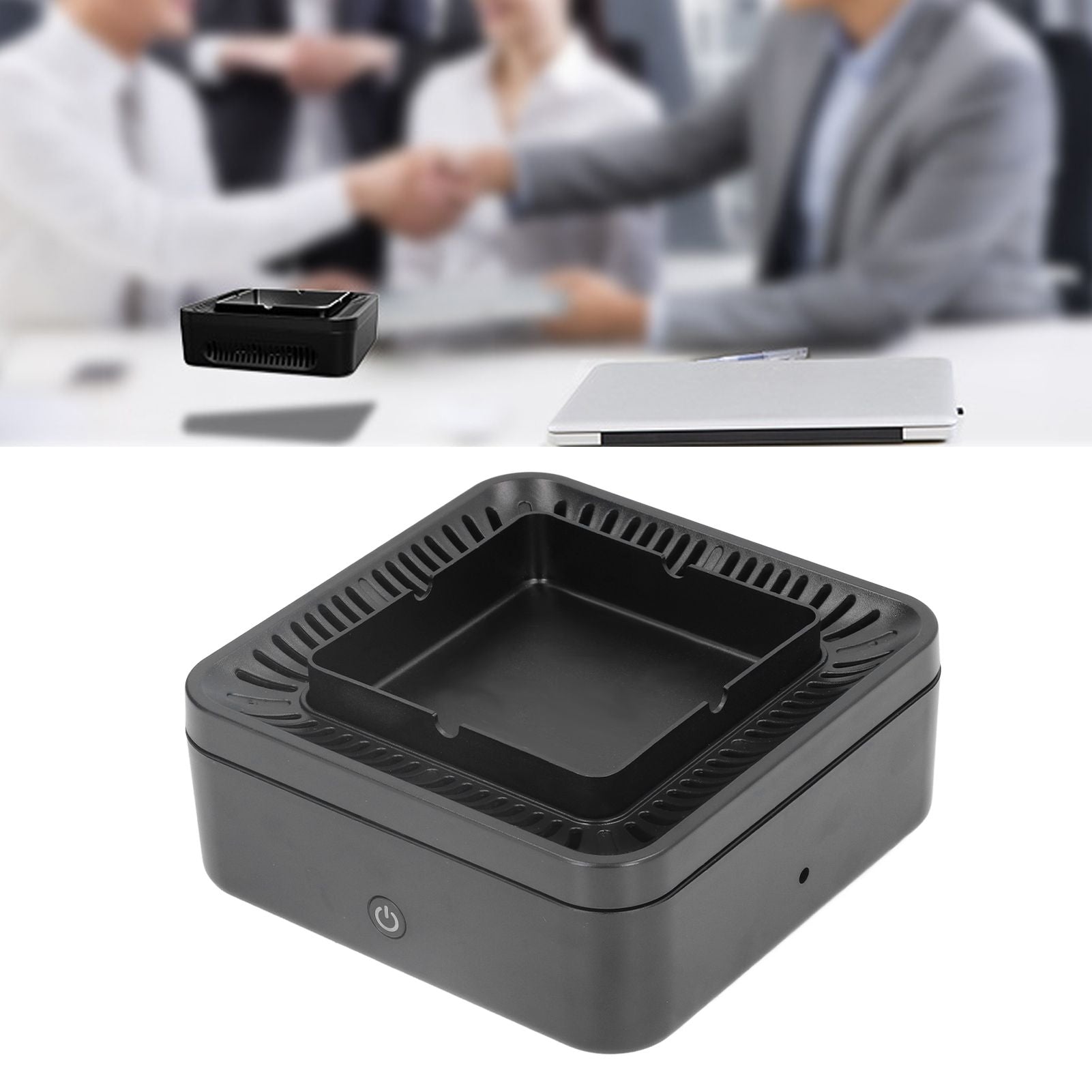 Smokeless Ashtray Gray Home Office Desktop USB Charging Large Air Volume Negative Ion Ashtray Purifier V1294-YM0523-3113210325111