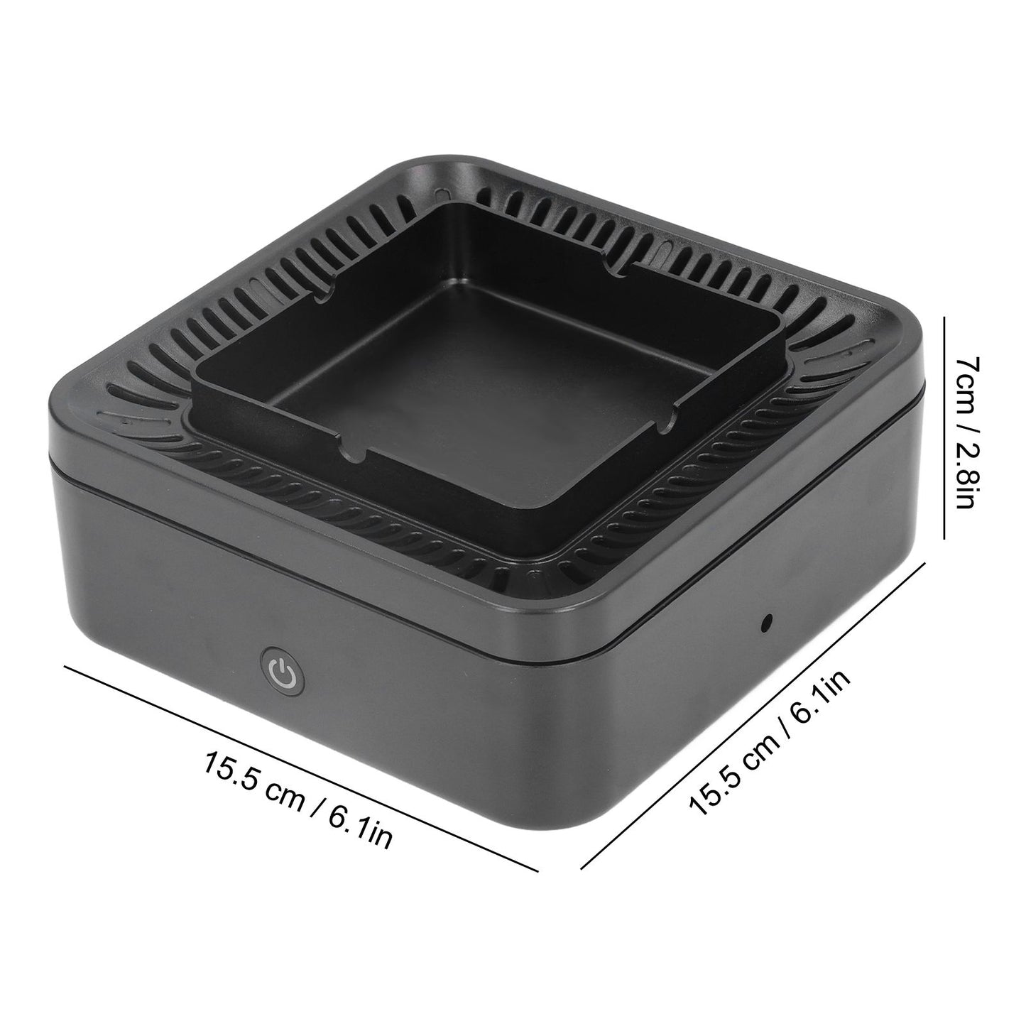 Smokeless Ashtray Gray Home Office Desktop USB Charging Large Air Volume Negative Ion Ashtray Purifier V1294-YM0523-3113210325111
