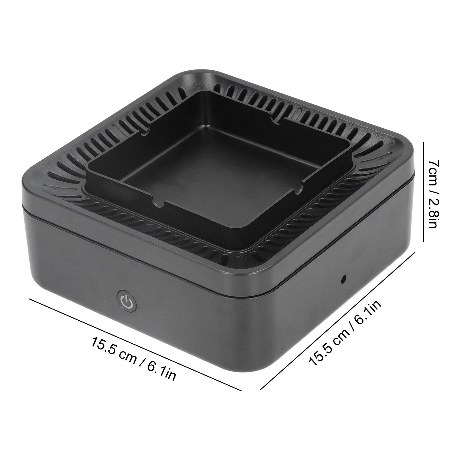 Smokeless Ashtray Gray Home Office Desktop USB Charging Large Air Volume Negative Ion Ashtray Purifier V1294-YM0523-3113210325111