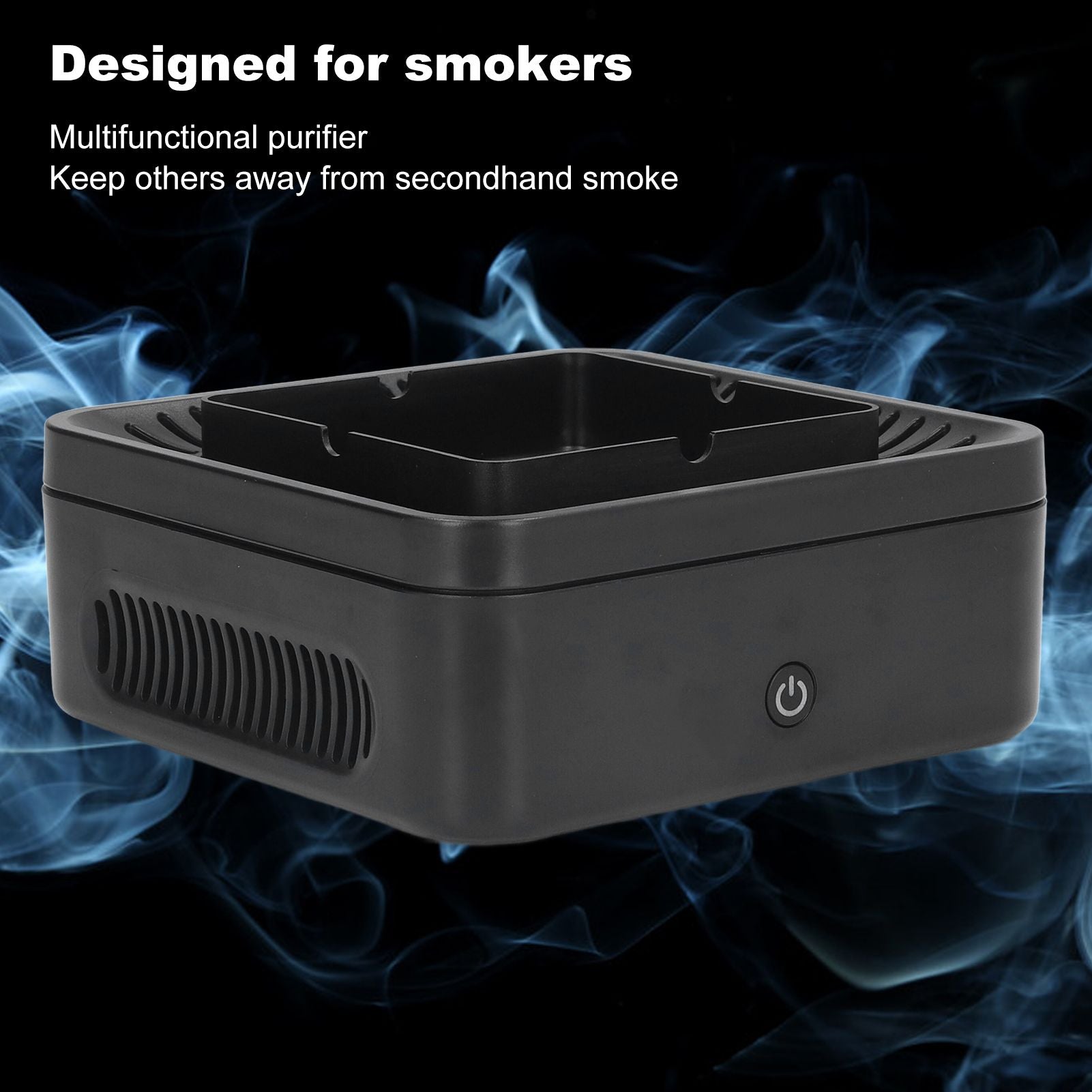 Smokeless Ashtray Gray Home Office Desktop USB Charging Large Air Volume Negative Ion Ashtray Purifier V1294-YM0523-3113210325111
