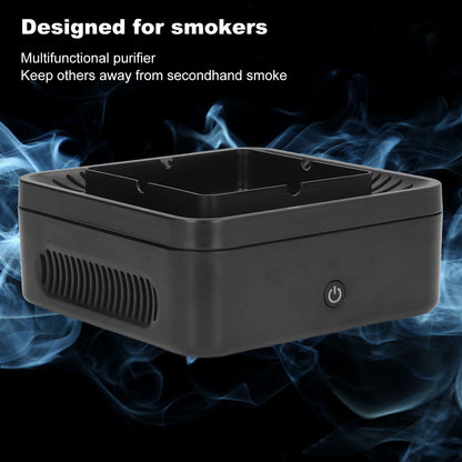 Smokeless Ashtray Gray Home Office Desktop USB Charging Large Air Volume Negative Ion Ashtray Purifier V1294-YM0523-3113210325111
