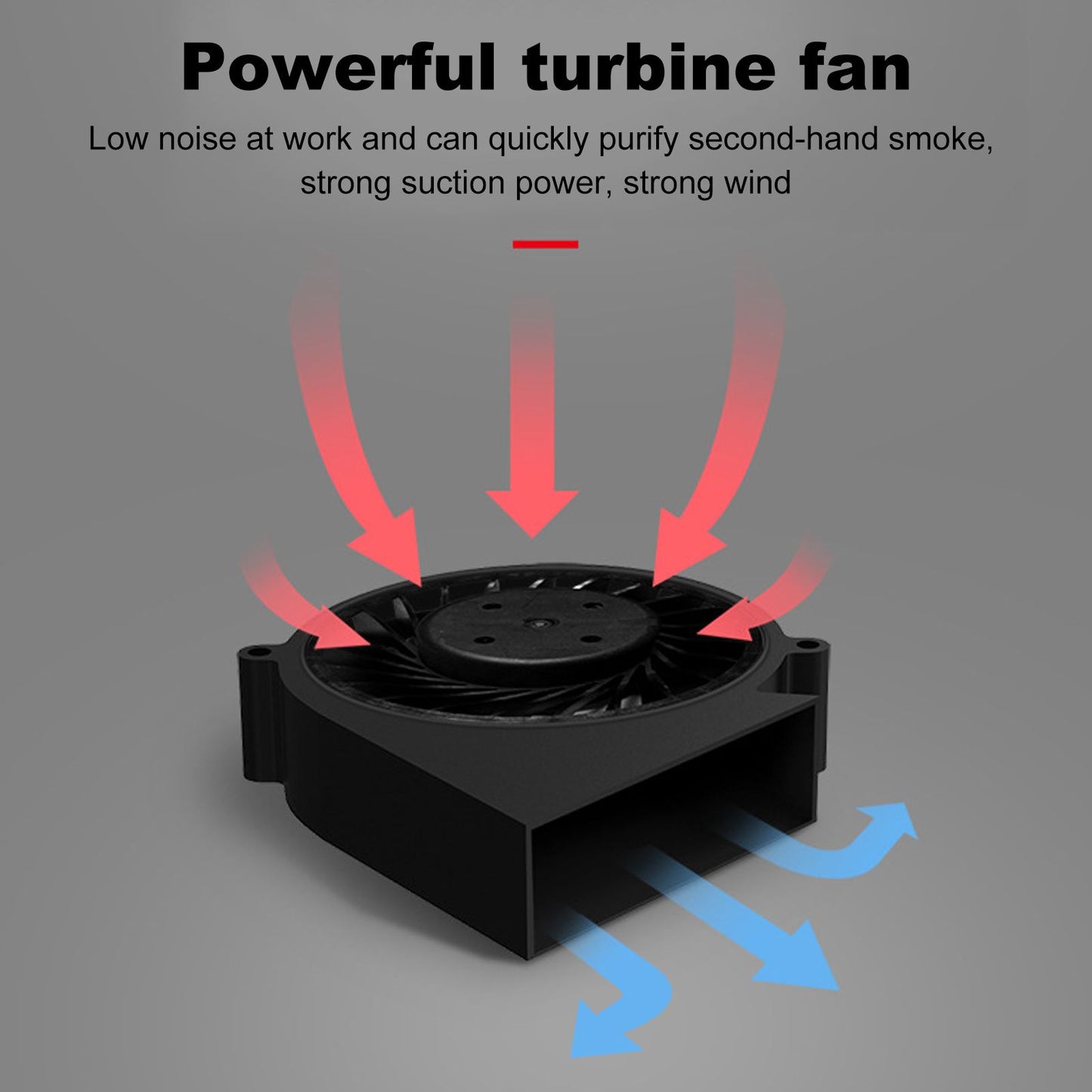Smokeless Ashtray Gray Home Office Desktop USB Charging Large Air Volume Negative Ion Ashtray Purifier V1294-YM0523-3113210325111
