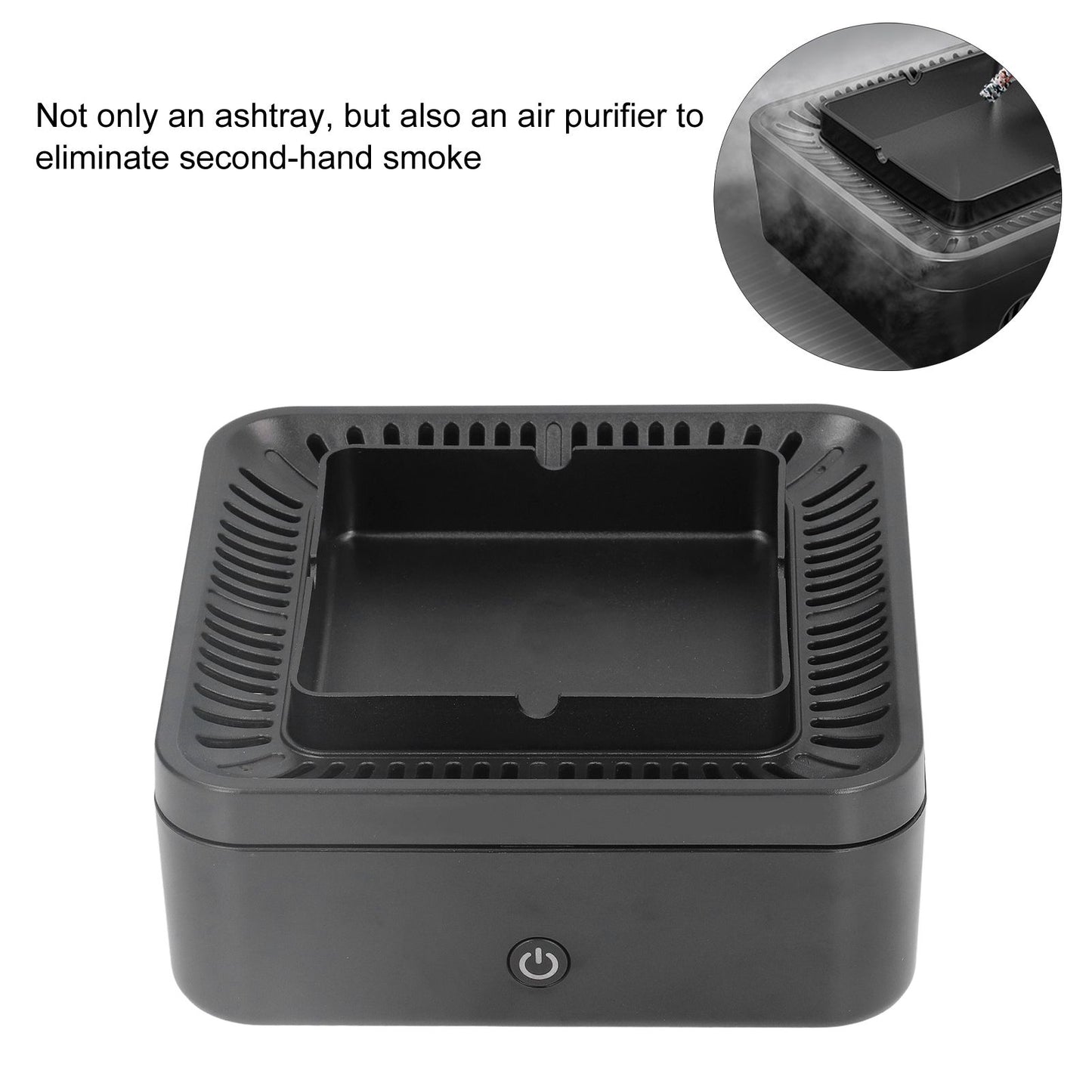 Smokeless Ashtray Gray Home Office Desktop USB Charging Large Air Volume Negative Ion Ashtray Purifier V1294-YM0523-3113210325111