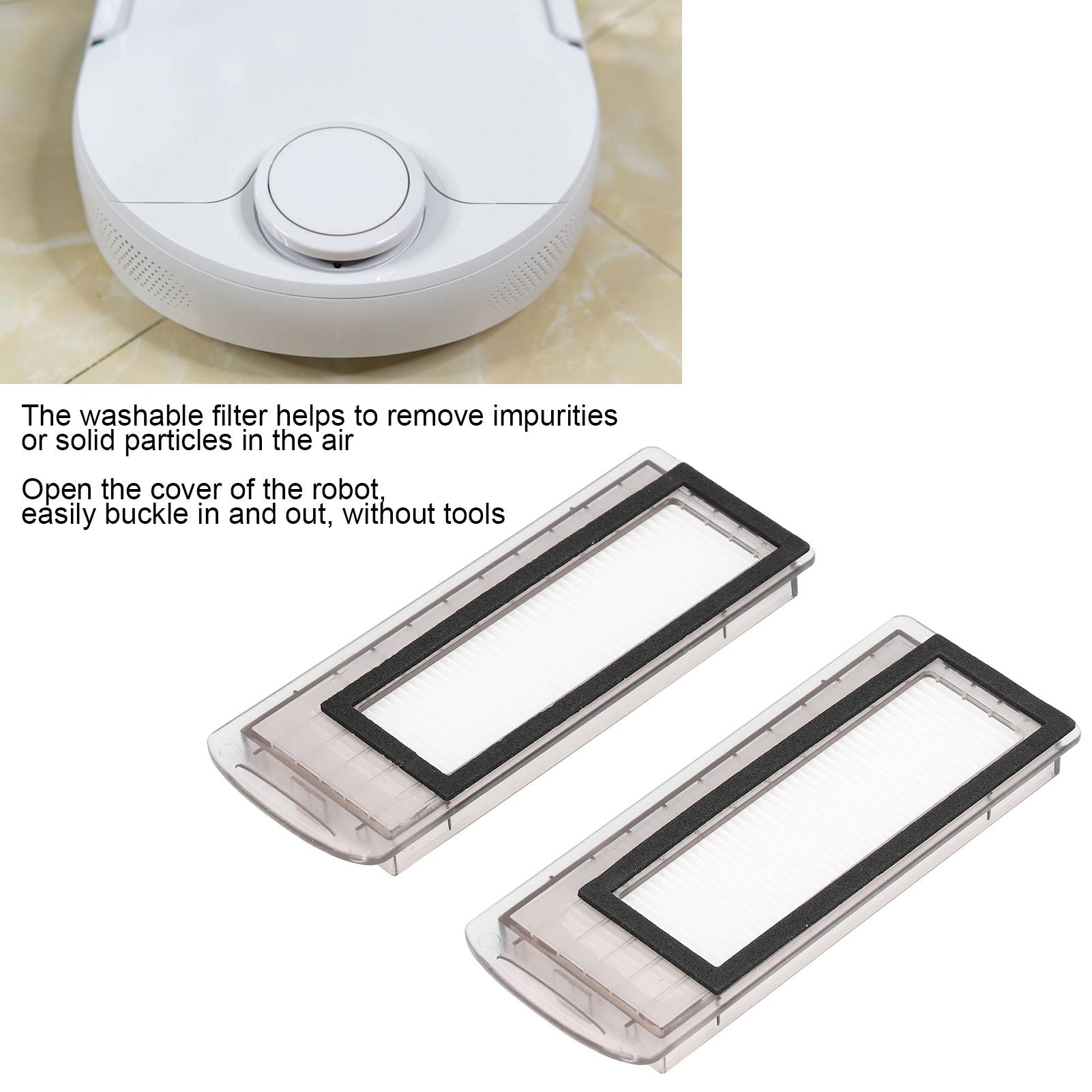 2Pcs Robot Vacuum Cleaner Filter Replacement Sweeper Filters Screen for NARWAL J1 J2 V1294-YM0523-3113210326511