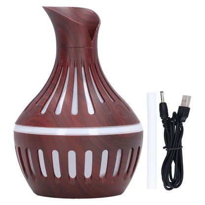 Wood Grain Humidifier USB Small Vase Night Light Mute Humidification Aromatherapy Machine 300ml V1294-YM0523-3113220001311